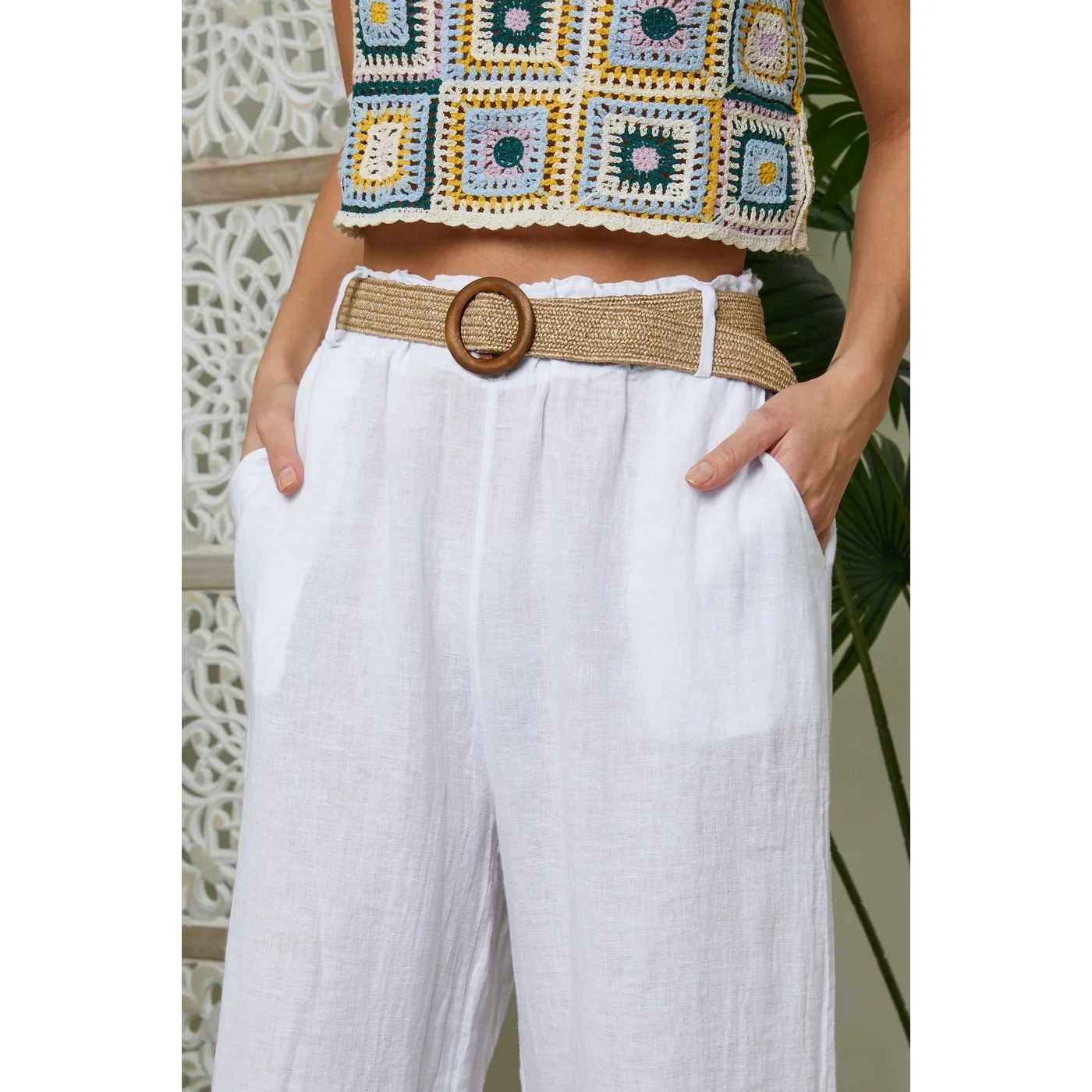 Pantalon - Blanc - Femme - Image 2