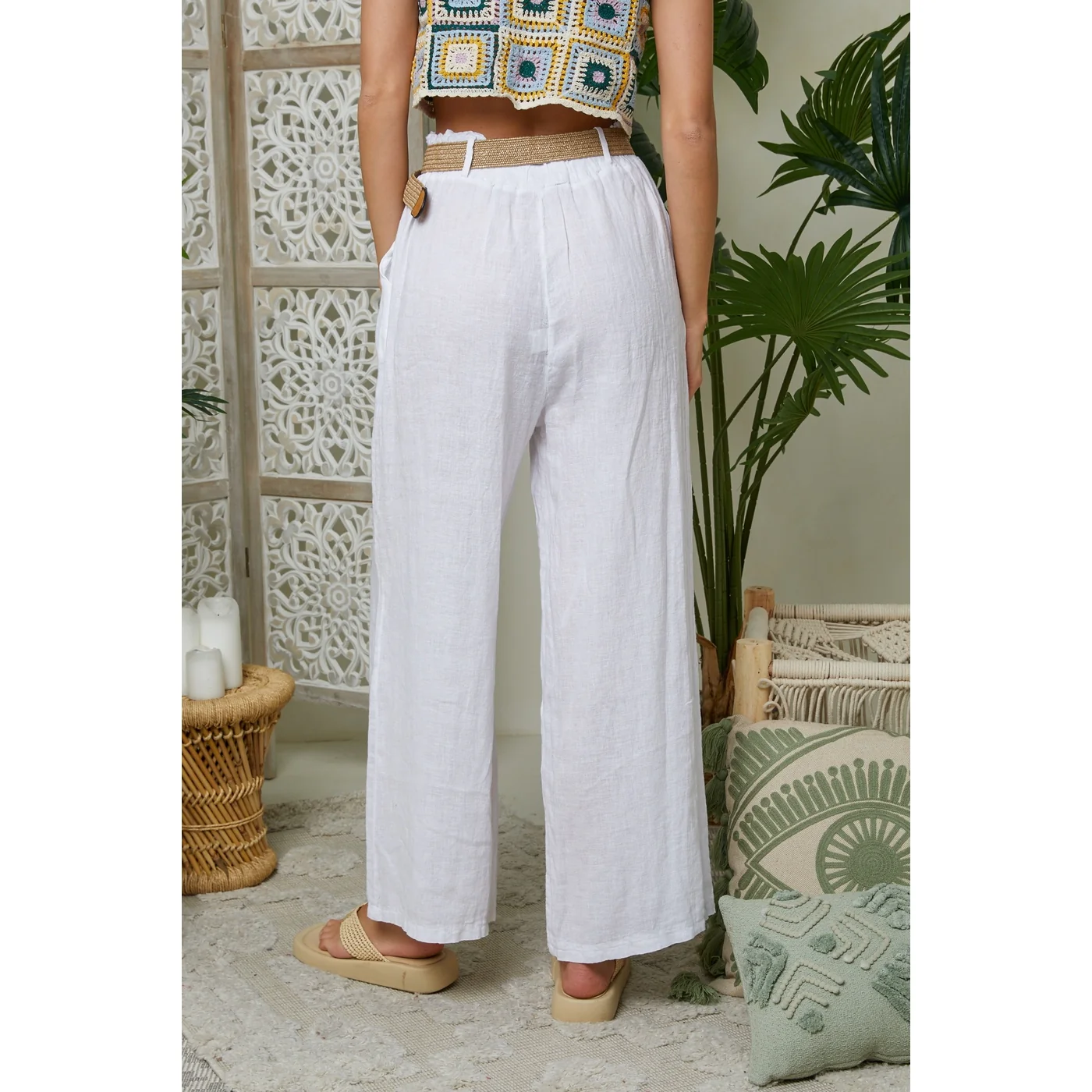 Pantalon - Blanc - Femme - Image 3