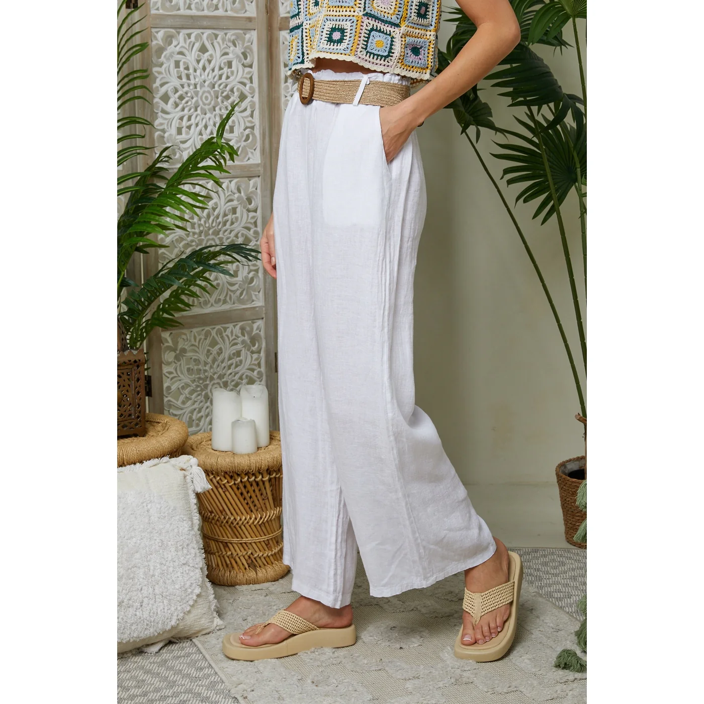 Pantalon - Blanc - Femme - Image 4