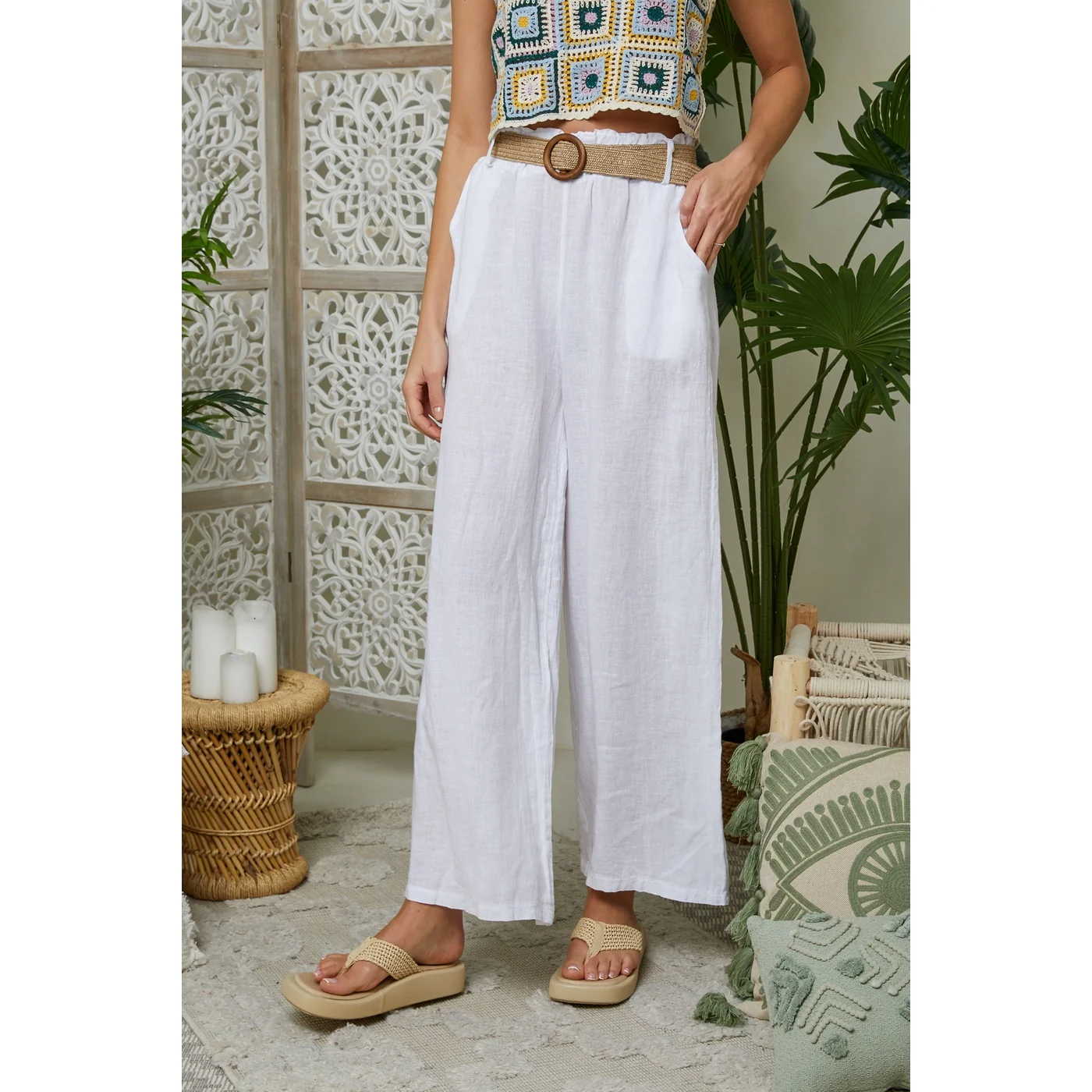 Pantalon - Blanc - Femme - Image 5