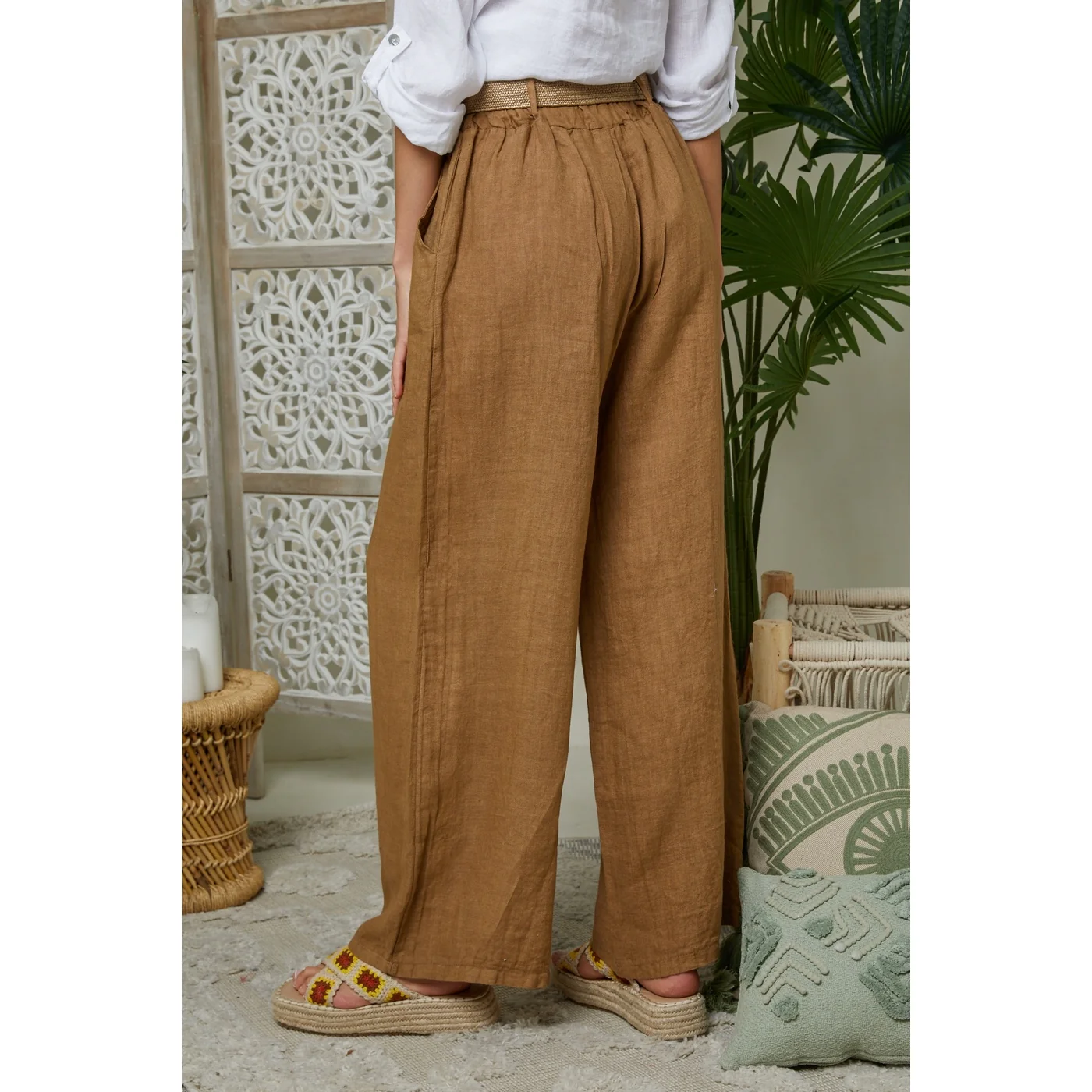 Pantalon - Camel - Femme - Image 3