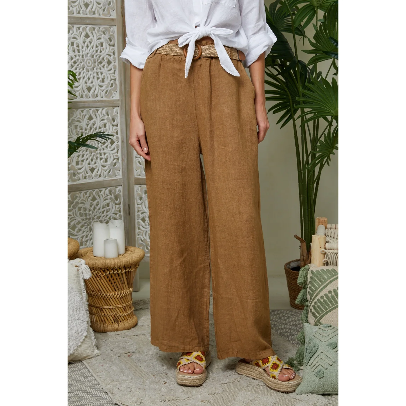 Pantalon - Camel - Femme - Image 5