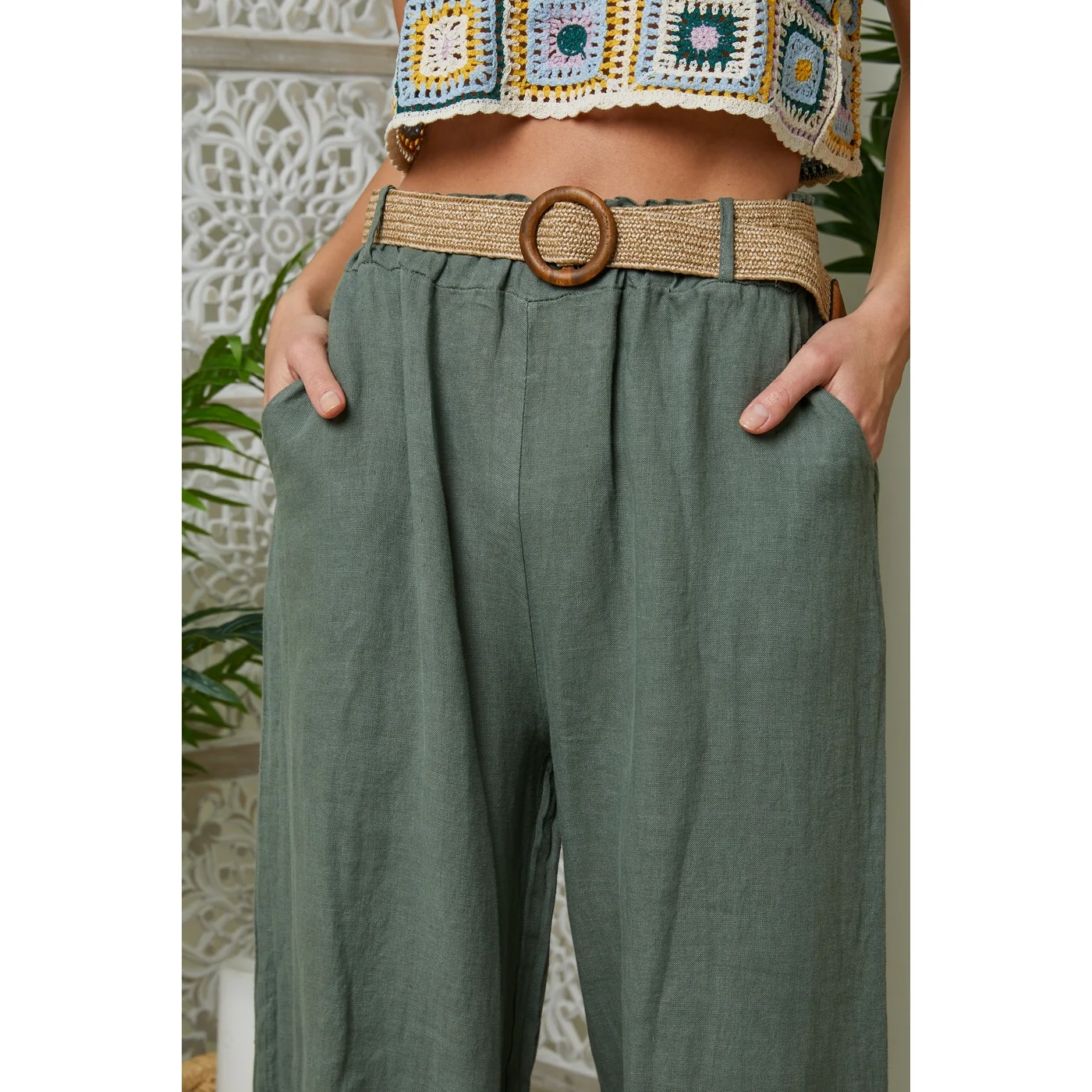 Pantalon - Kaki - Femme - Image 5