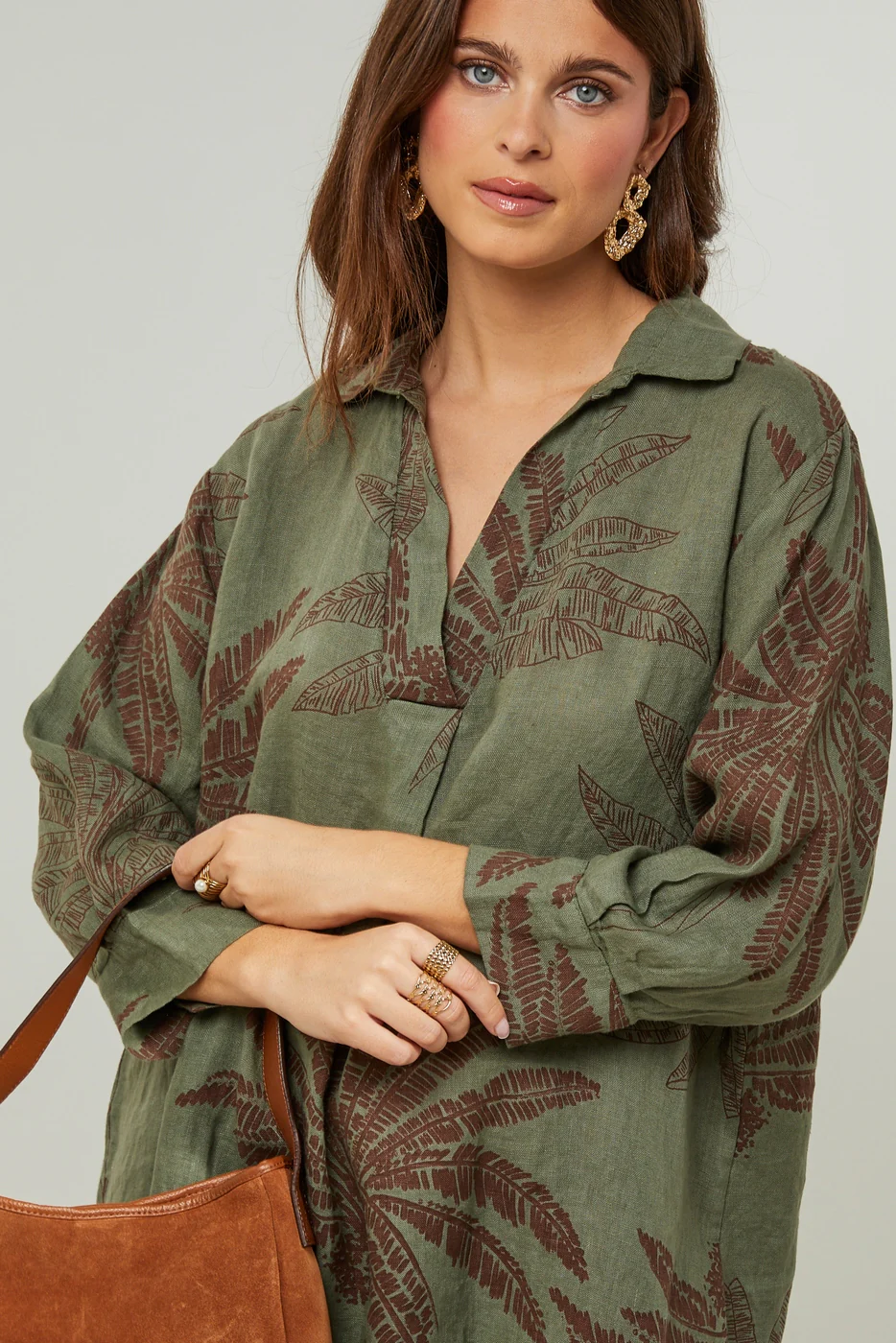 Autour Du Lin - Robe - Kaki - Femme - Image 2