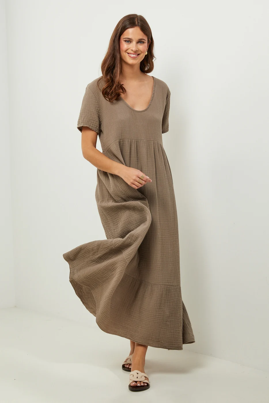 Robe - Taupe - Femme - Image 3