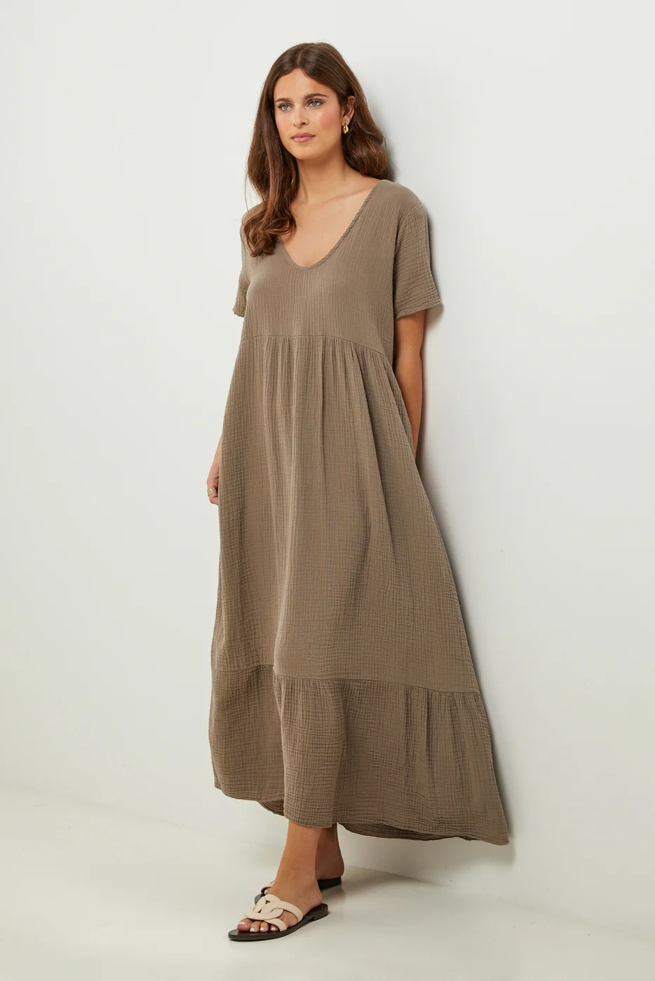 Robe - Taupe - Femme - Image 4