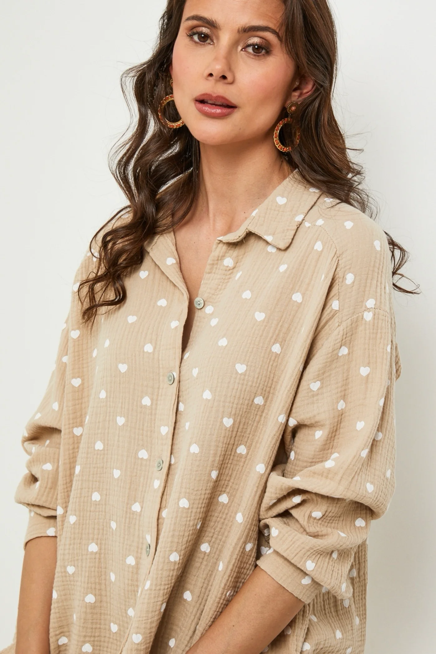 Chemise Beige/Blanc - Femme - Image 3