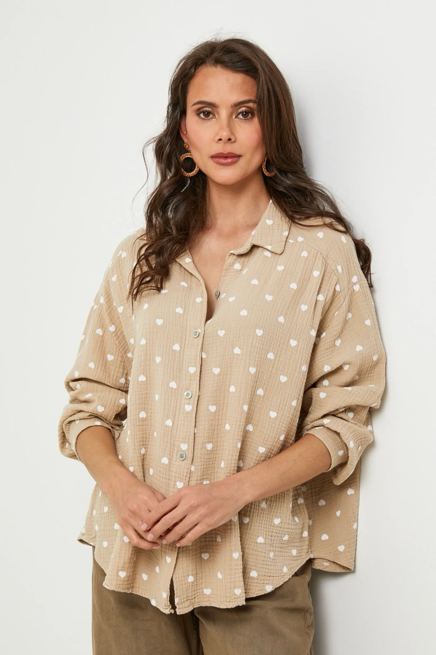 Chemise Beige/Blanc - Femme - Image 4