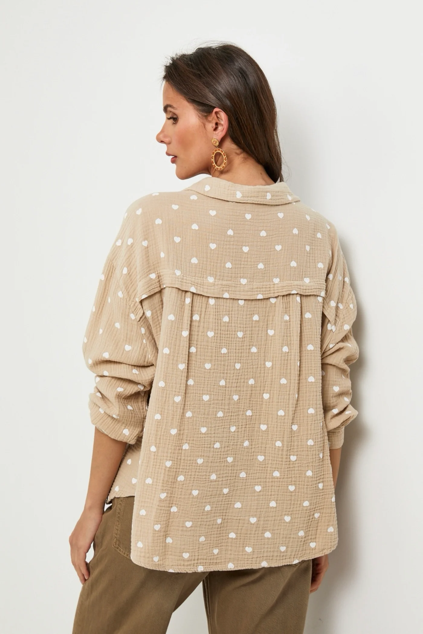 Chemise Beige/Blanc - Femme - Image 5