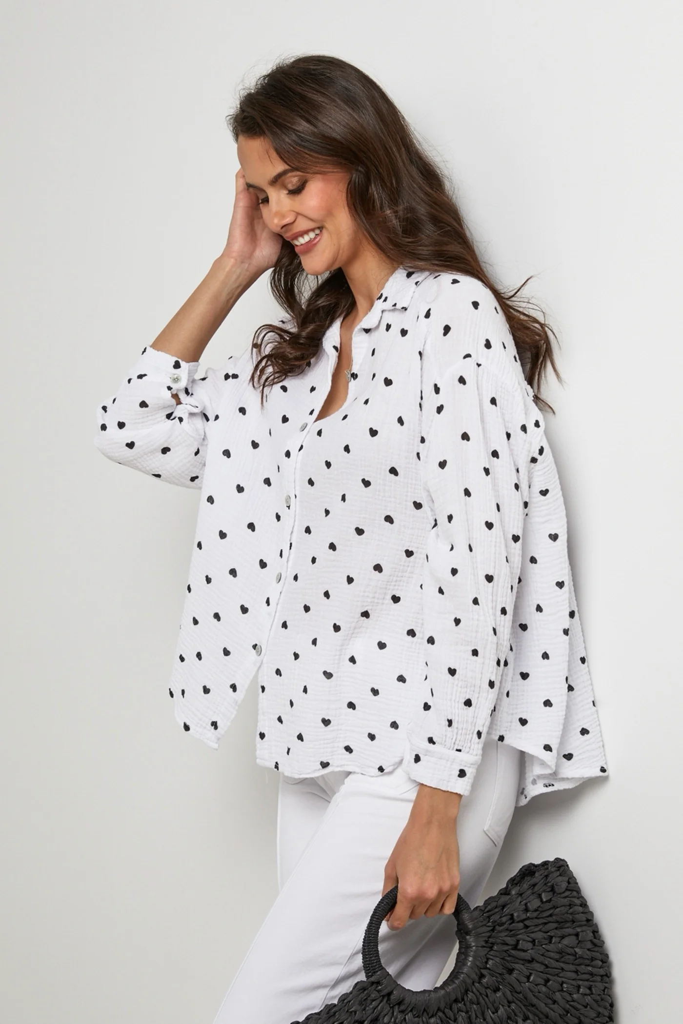 Chemise Blanc/Noir - Femme - Image 3