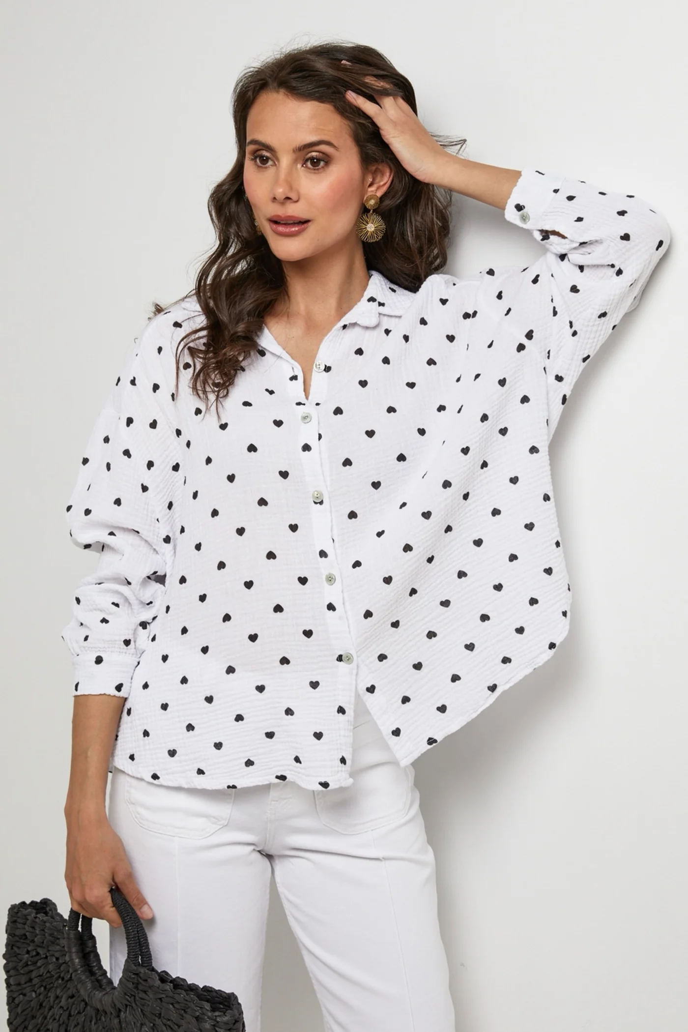 Chemise Blanc/Noir - Femme - Image 4