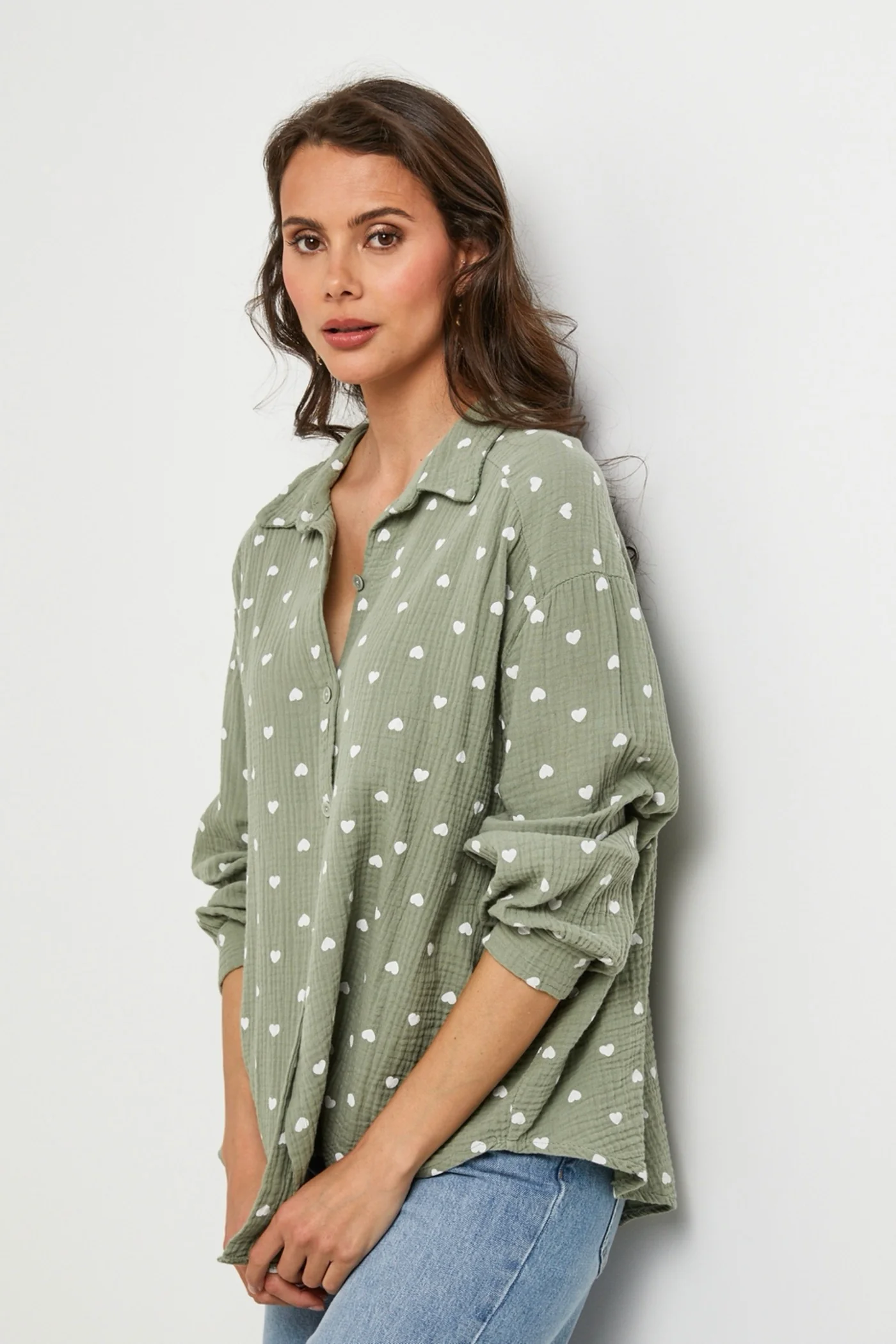 Chemise Kaki/Blanc - Femme - Image 2