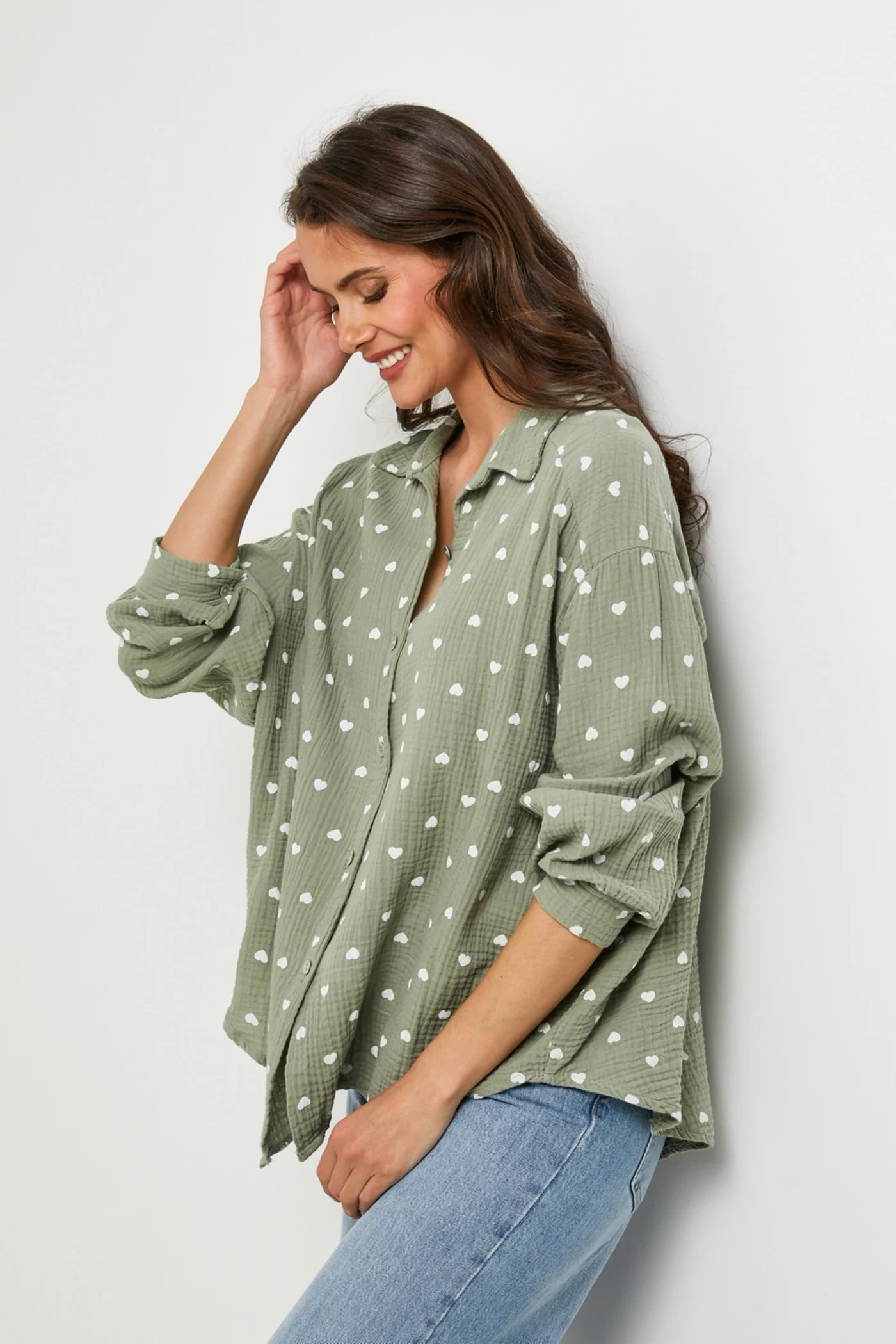 Chemise Kaki/Blanc - Femme - Image 3