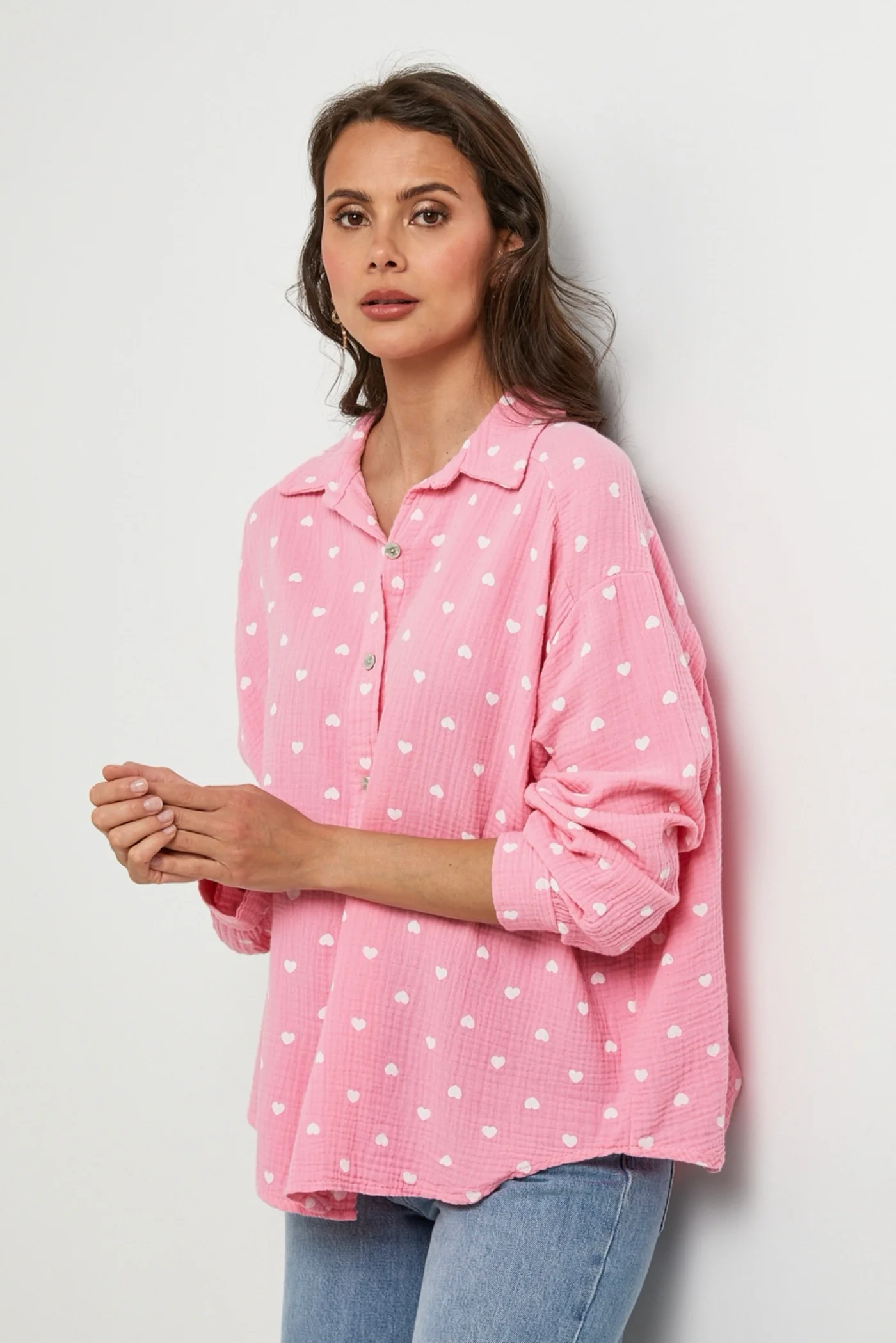 Chemise Rose/Blanc - Femme - Image 3