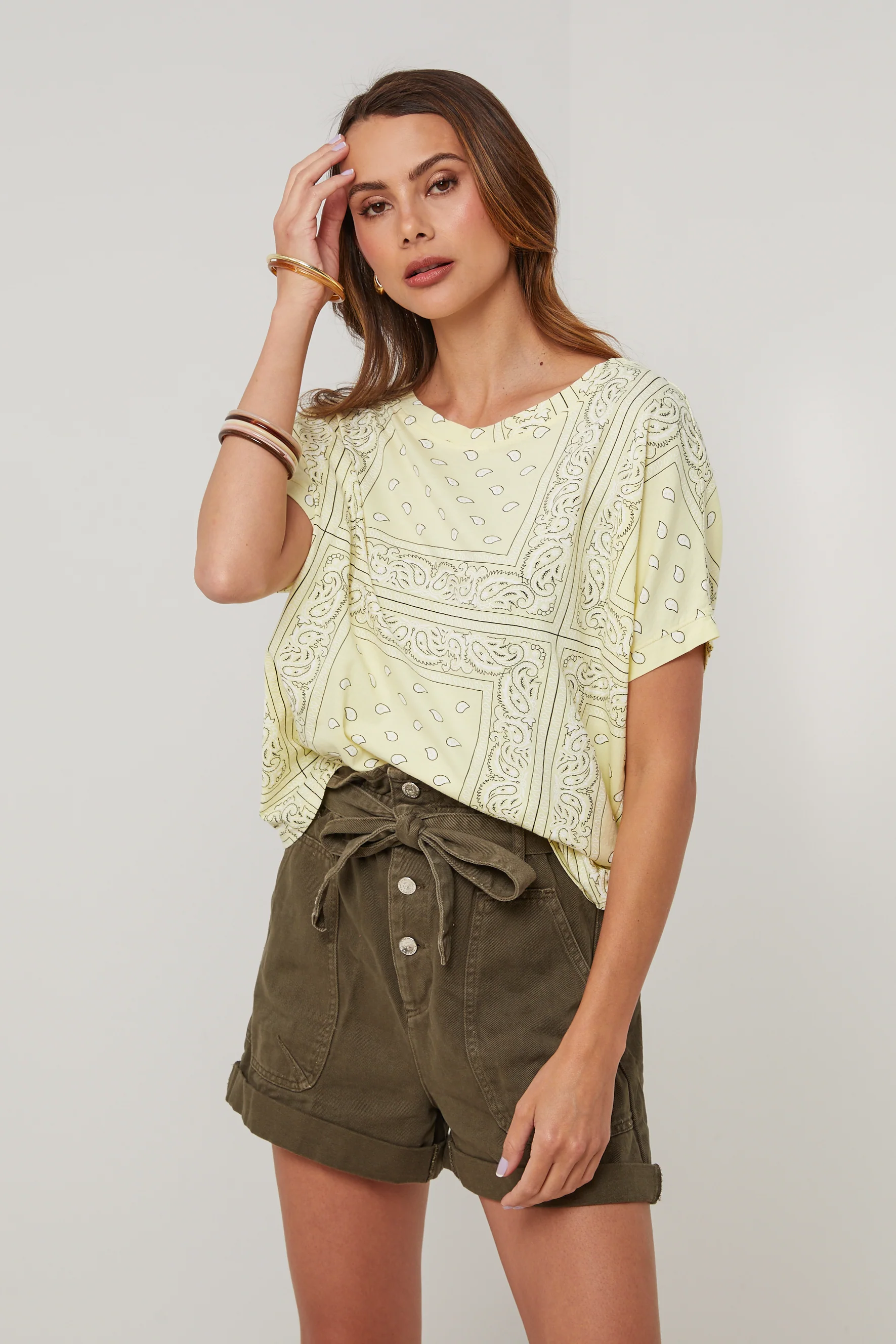T-Shirt Bandana - Jaune - Femme - Image 4