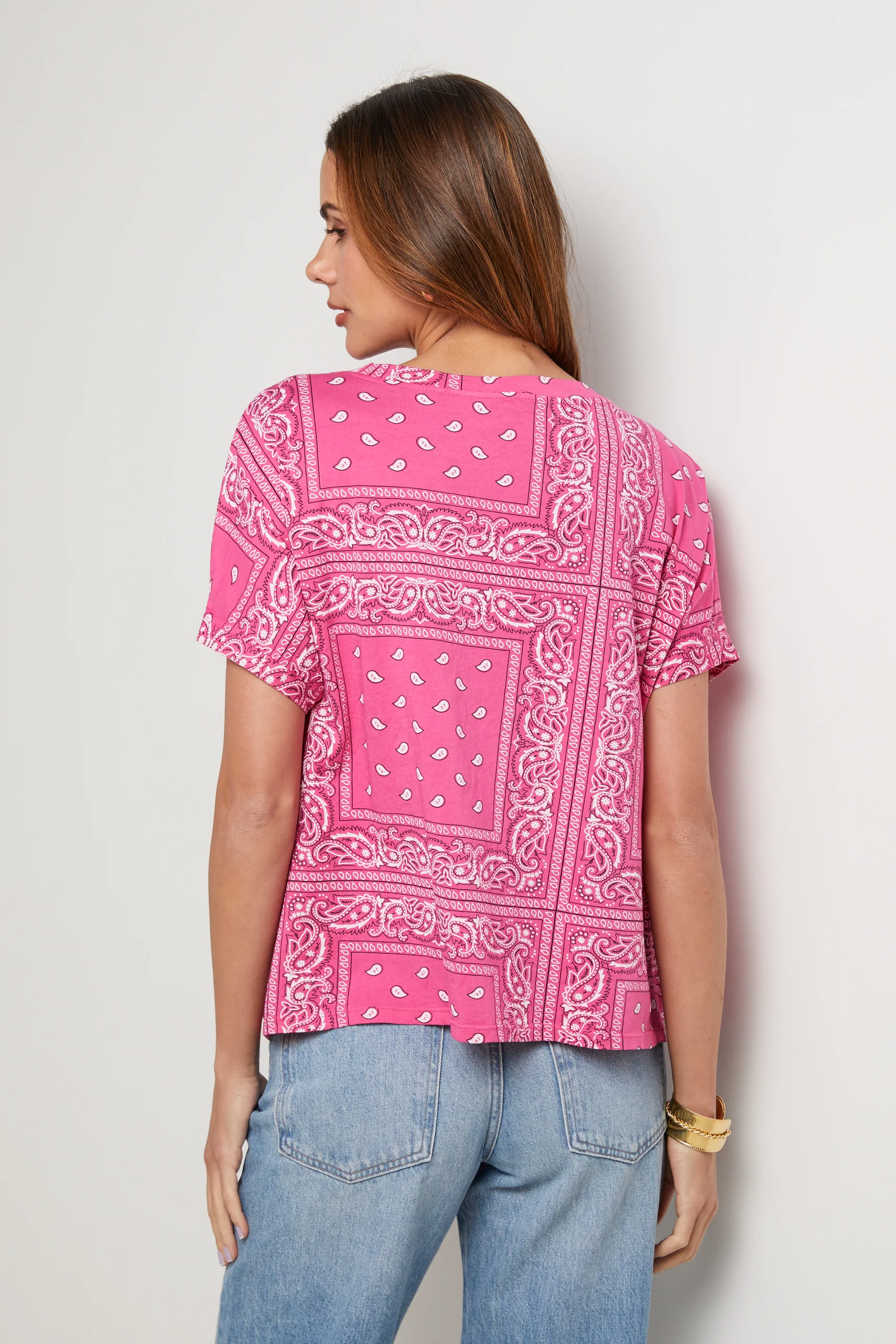 T-Shirt Bandana - Rose - Femme - Image 3
