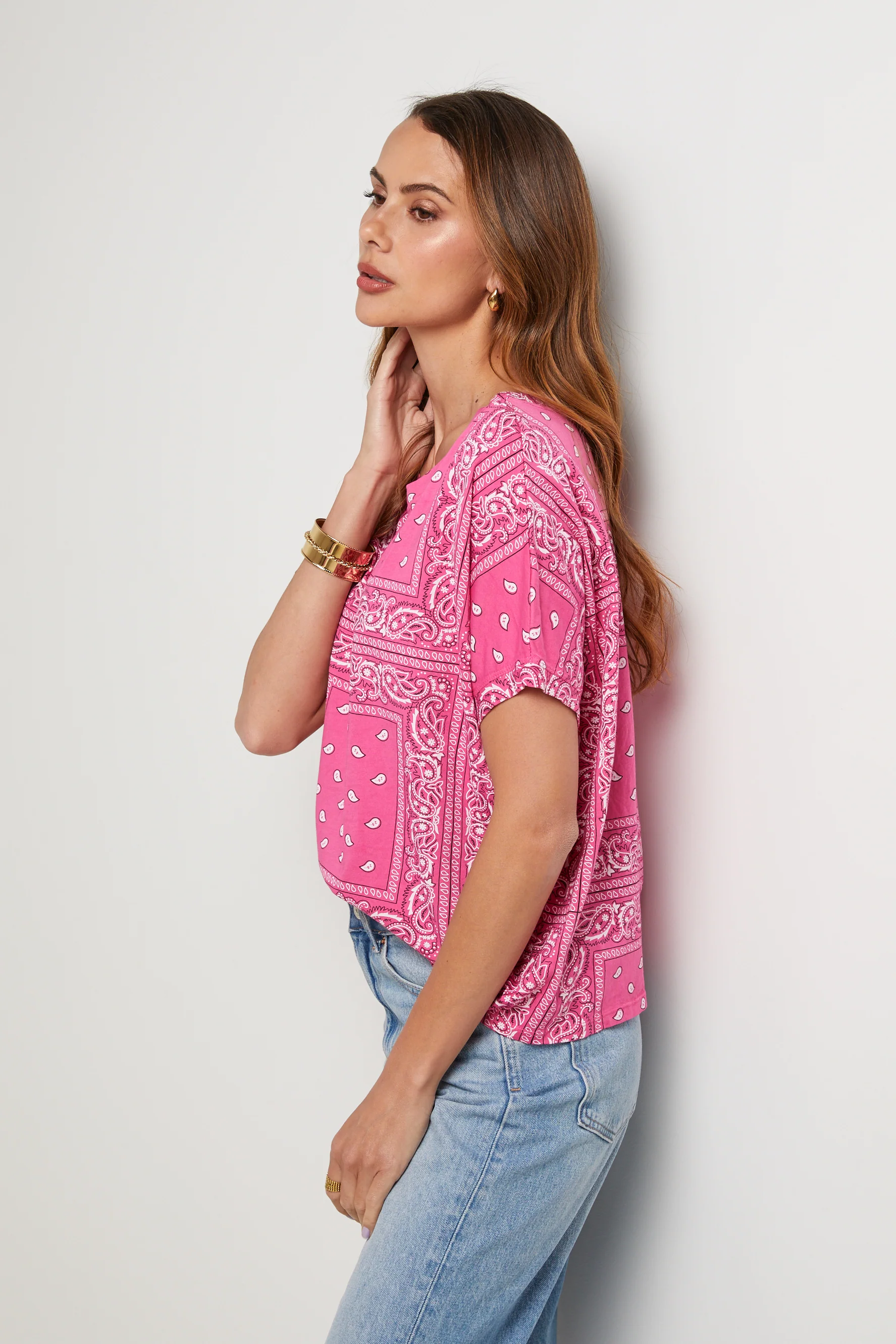 T-Shirt Bandana - Rose - Femme - Image 4
