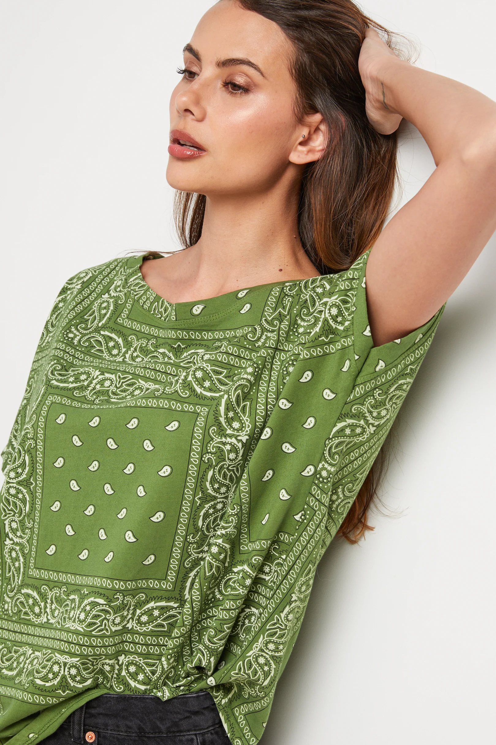 T-Shirt Bandana - Vert - Femme - Image 2