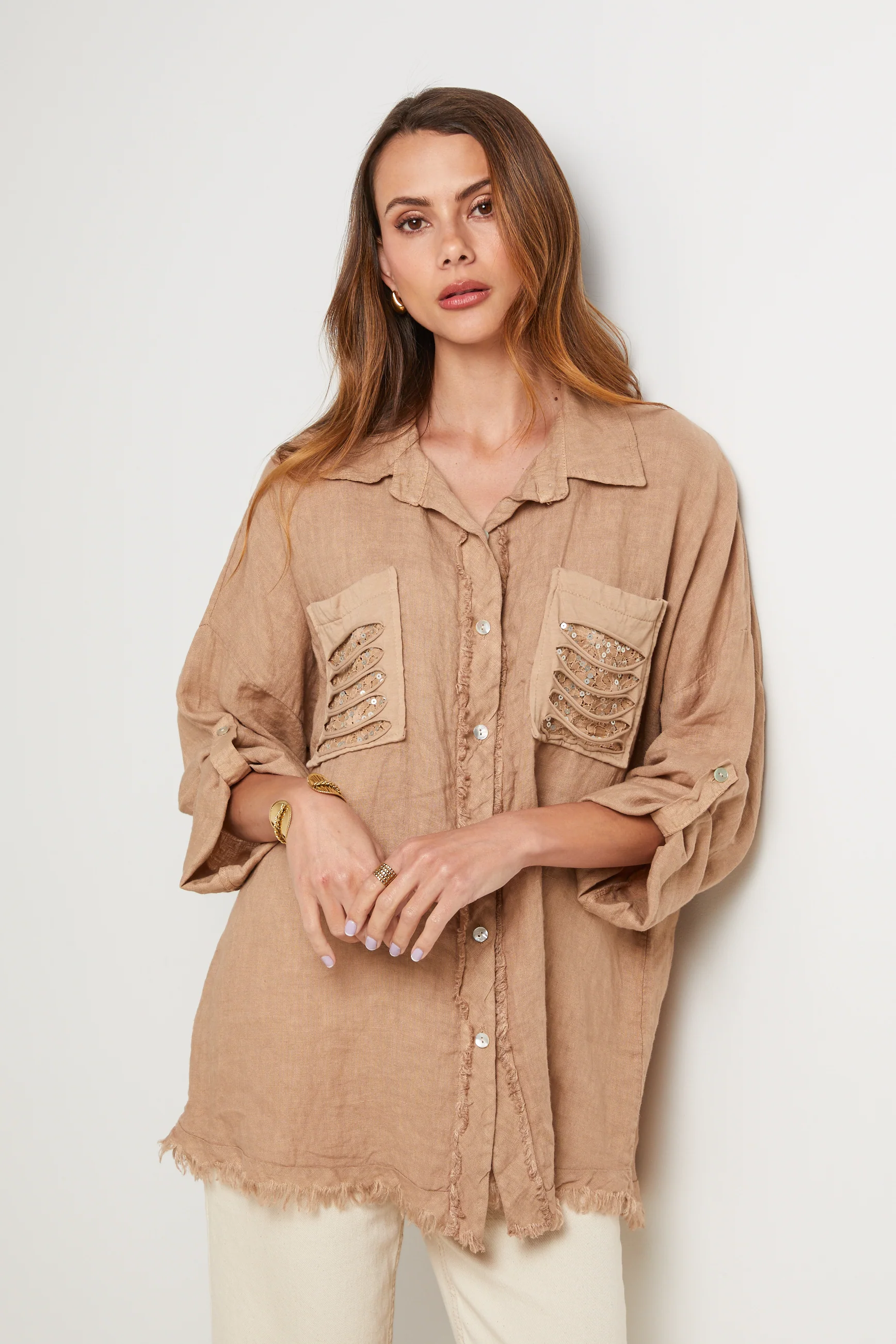 Chemise - Camel - Femme - Image 5