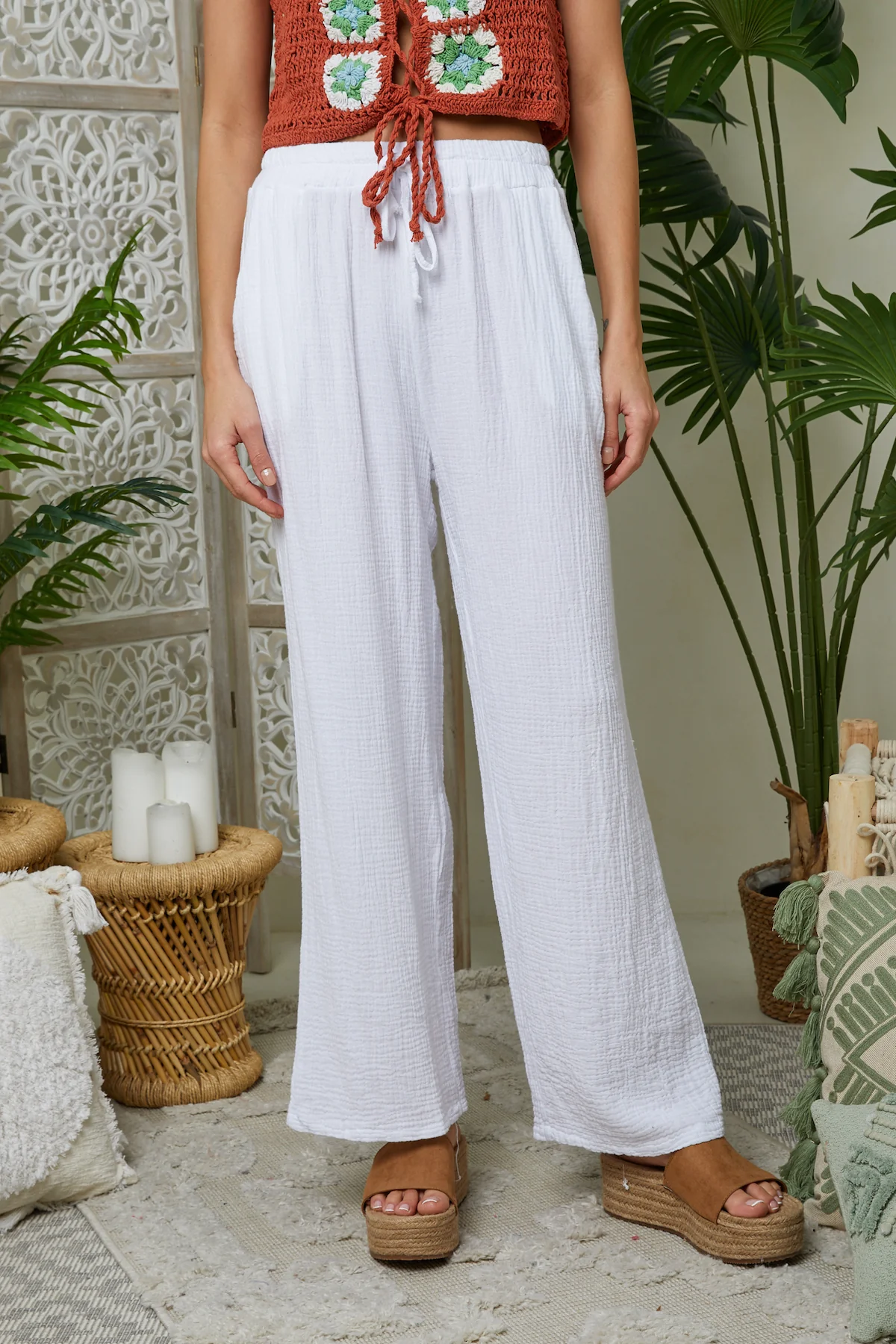 Pantalon - Blanc - Femme - Image 3