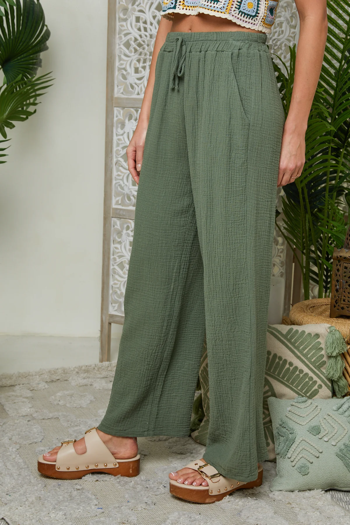 Pantalon - Kaki - Femme - Image 4