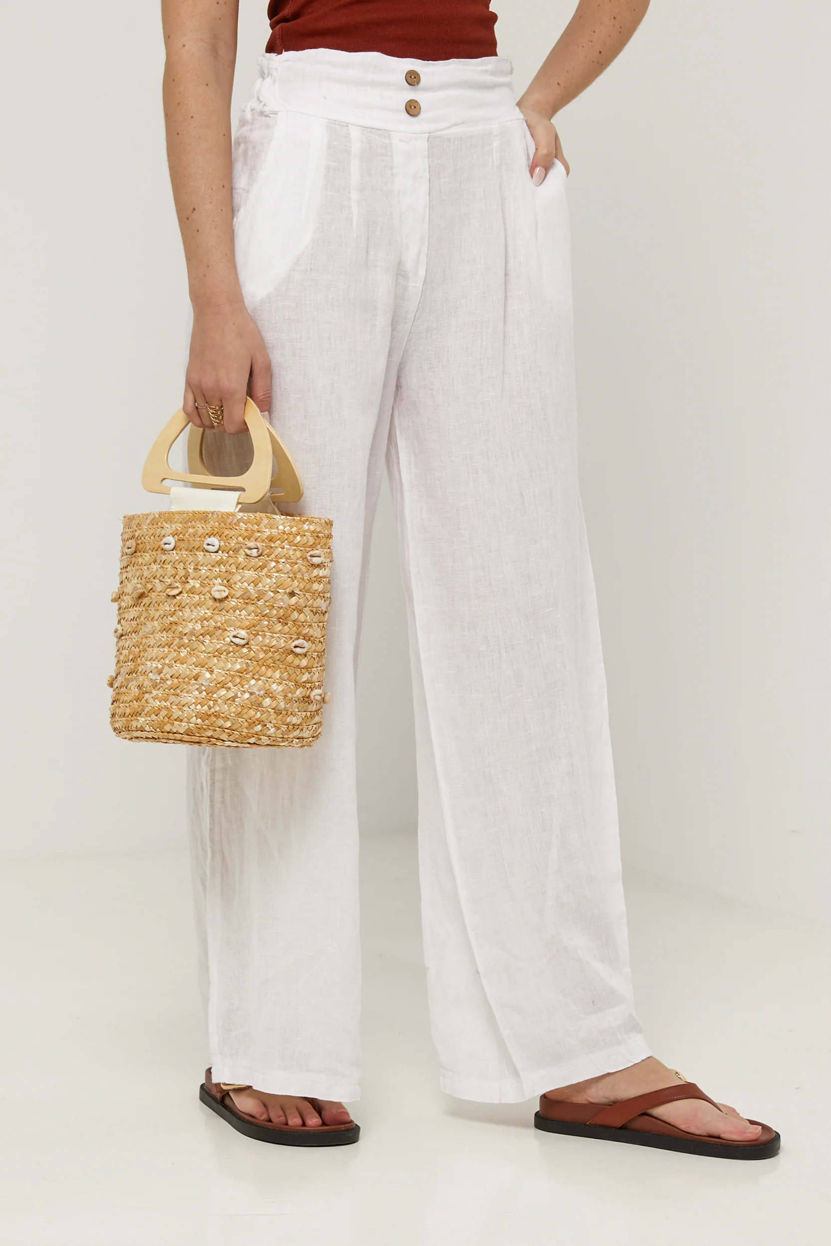 Pantalon - Blanc - Femme - Image 3