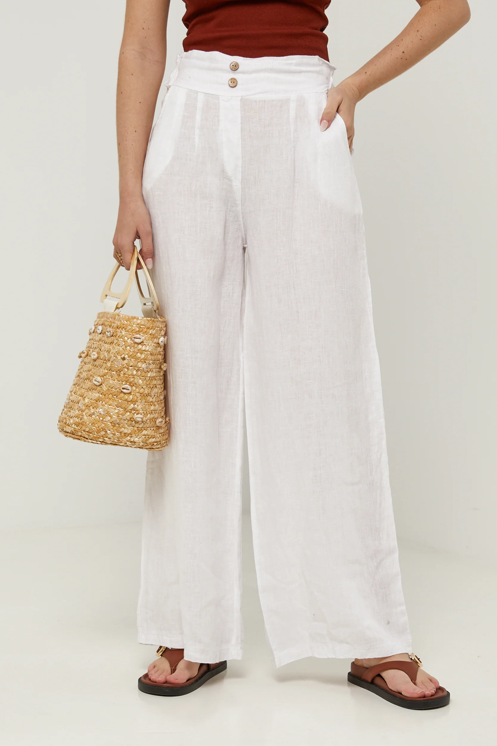 Pantalon - Blanc - Femme - Image 4