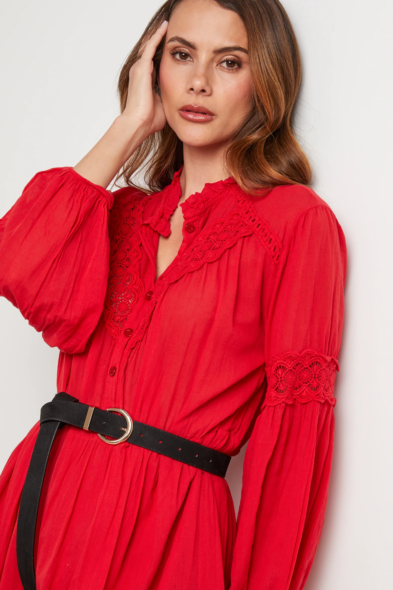 Robe - Rouge - Femme - Image 2