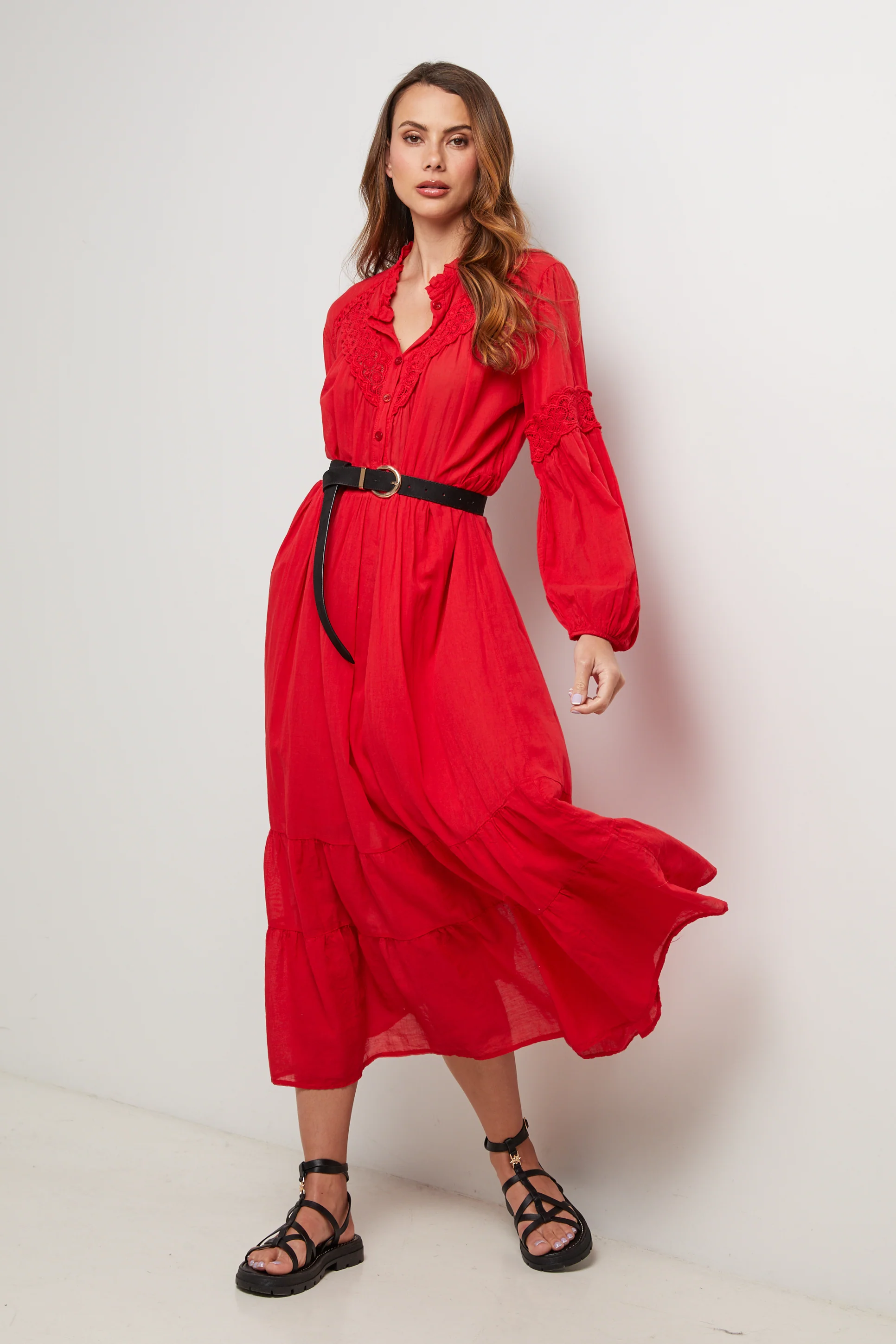Robe - Rouge - Femme - Image 5