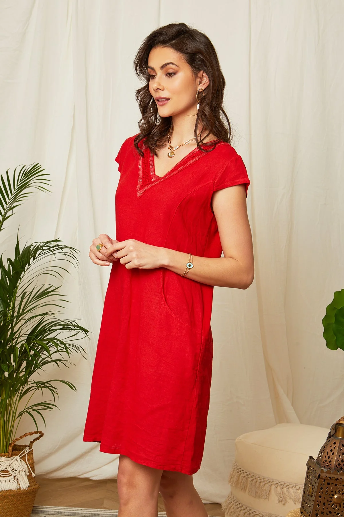 Robe - Rouge - Femme - Image 2