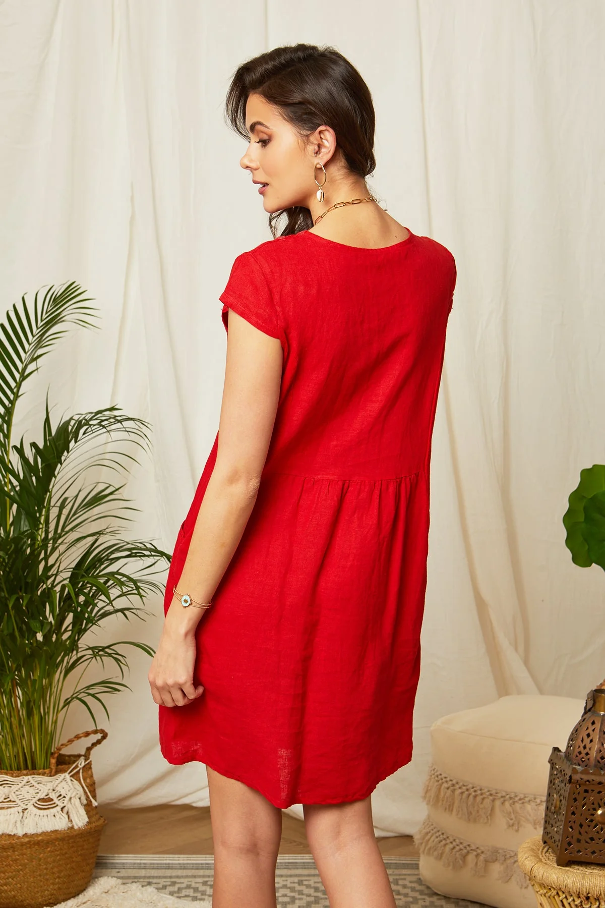 Robe - Rouge - Femme - Image 4