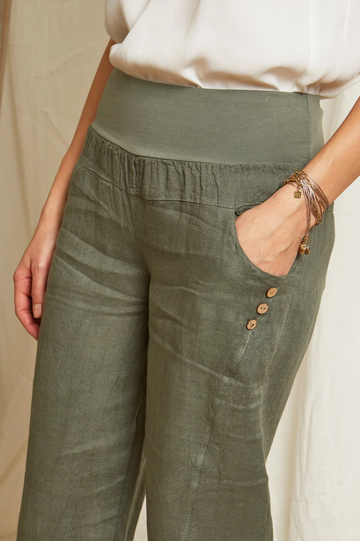 Pantalon - Kaki - Femme - Image 5
