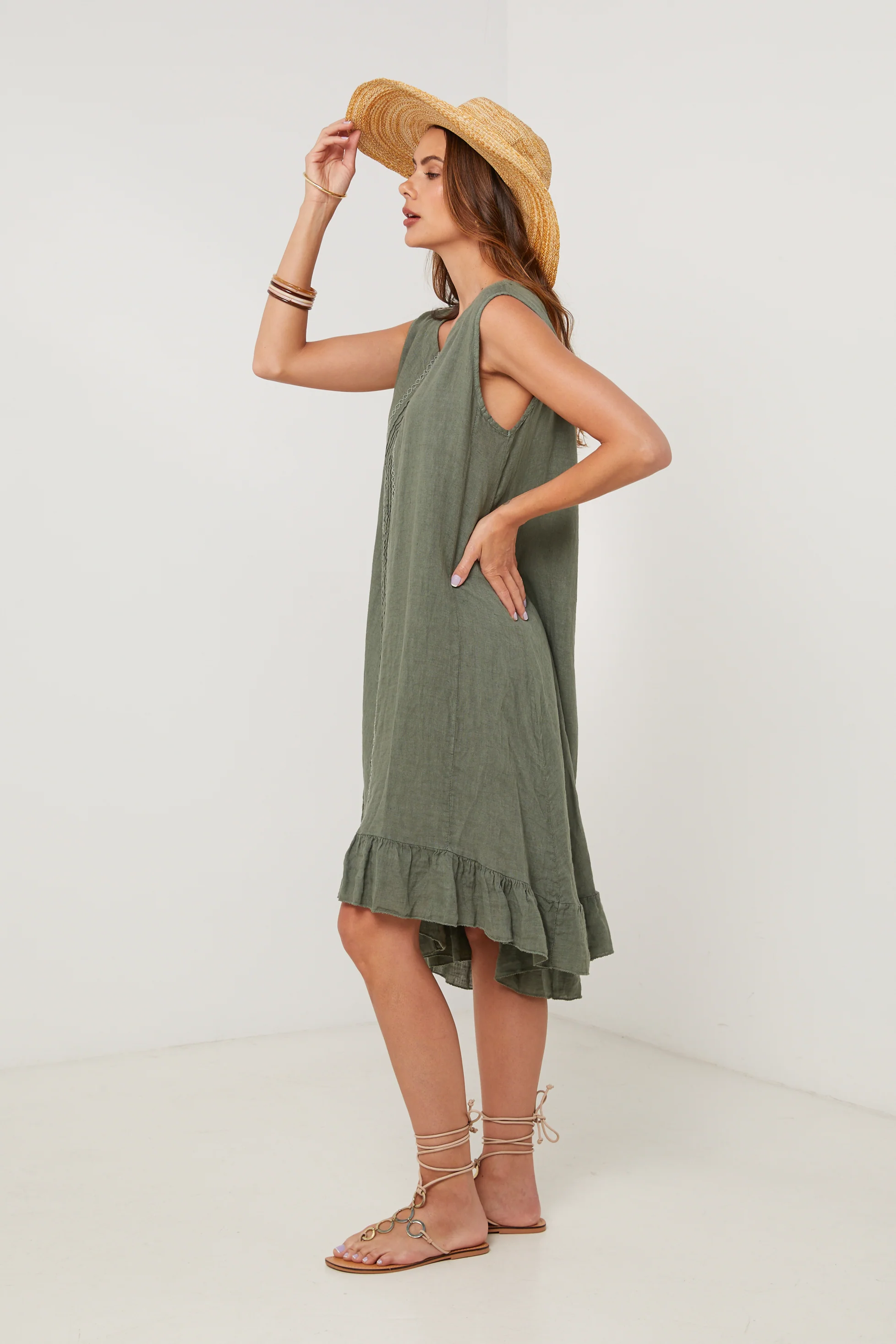 Robe - Kaki - Femme - Image 4