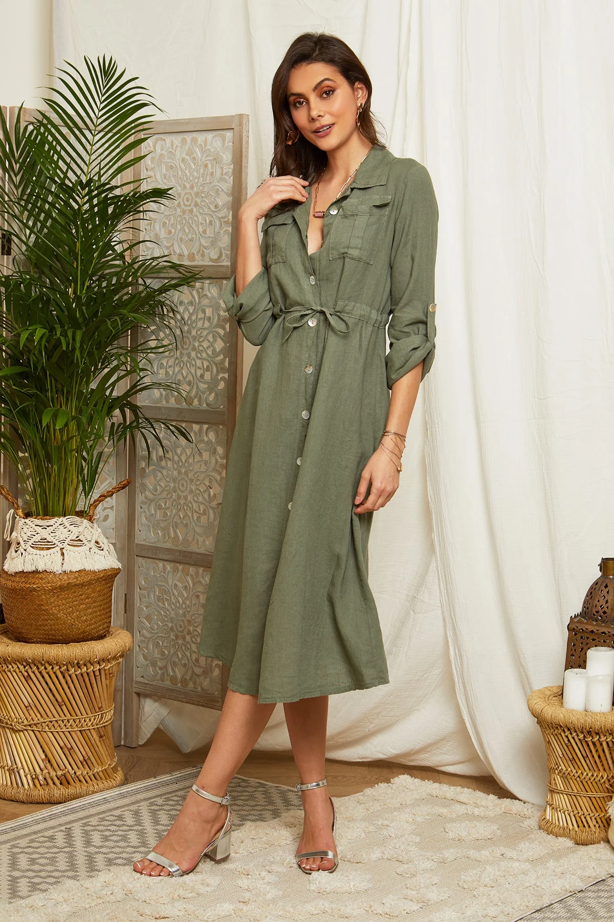 Robe - Kaki - Femme - Image 2