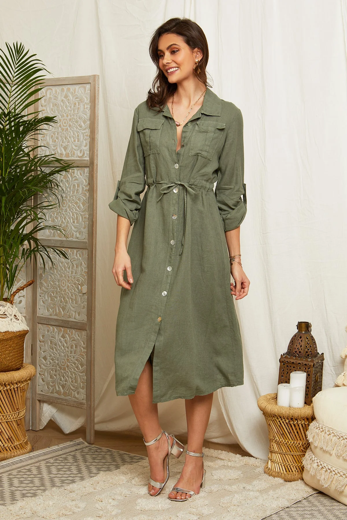Robe - Kaki - Femme - Image 4