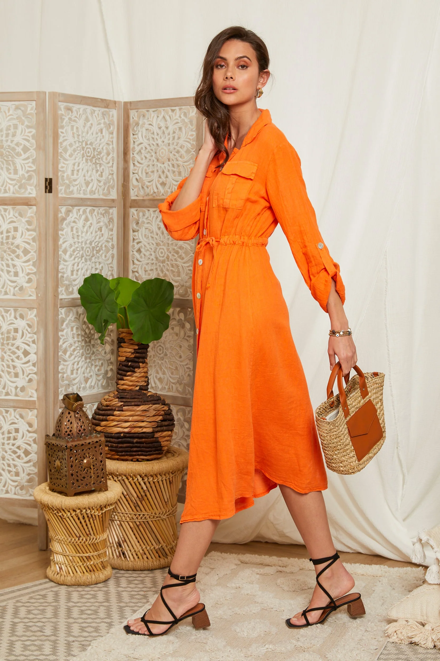 Robe - Orange - Femme - Image 2
