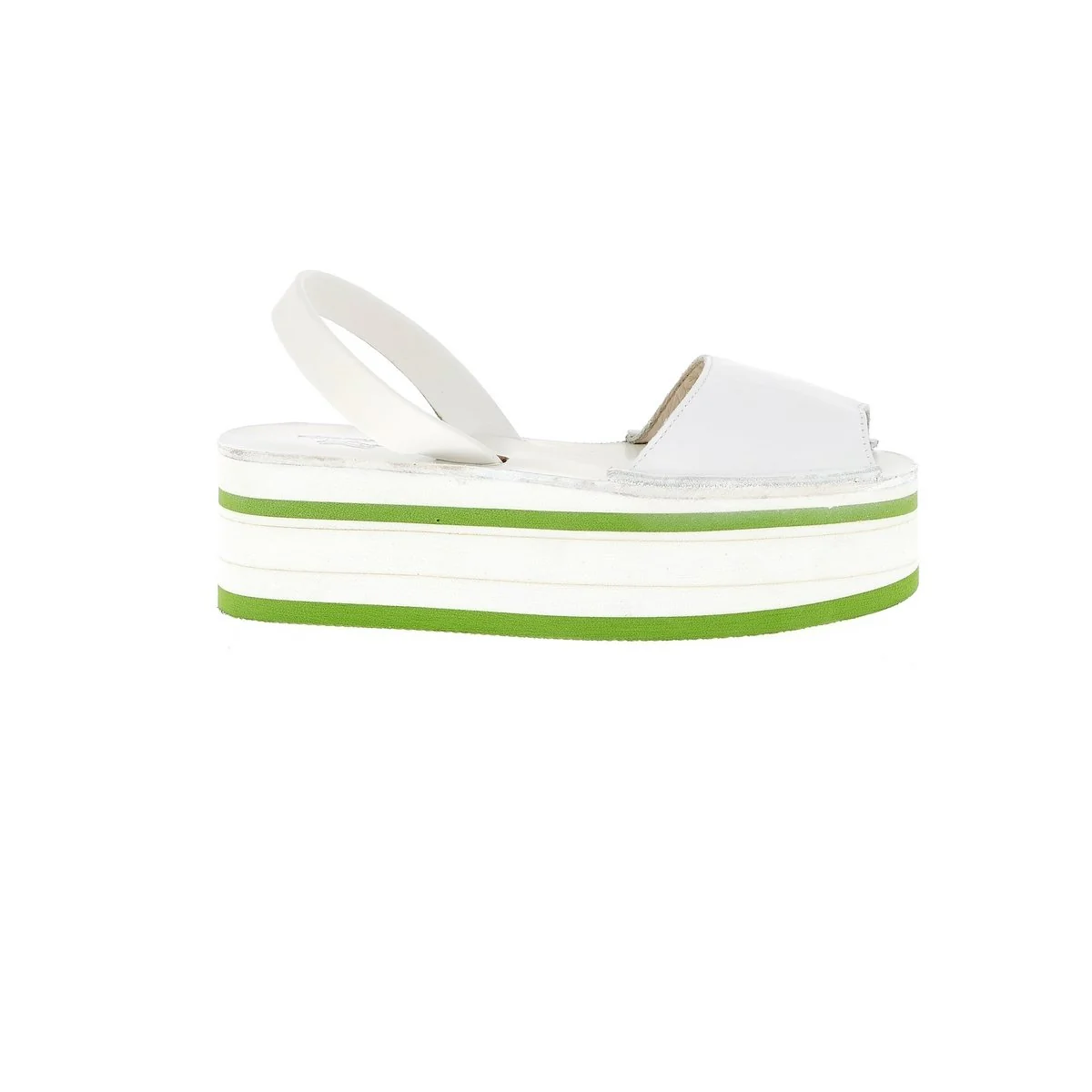 Sandales Avarca Creepers Tennis Rayée Vert - Blanc - Image 2