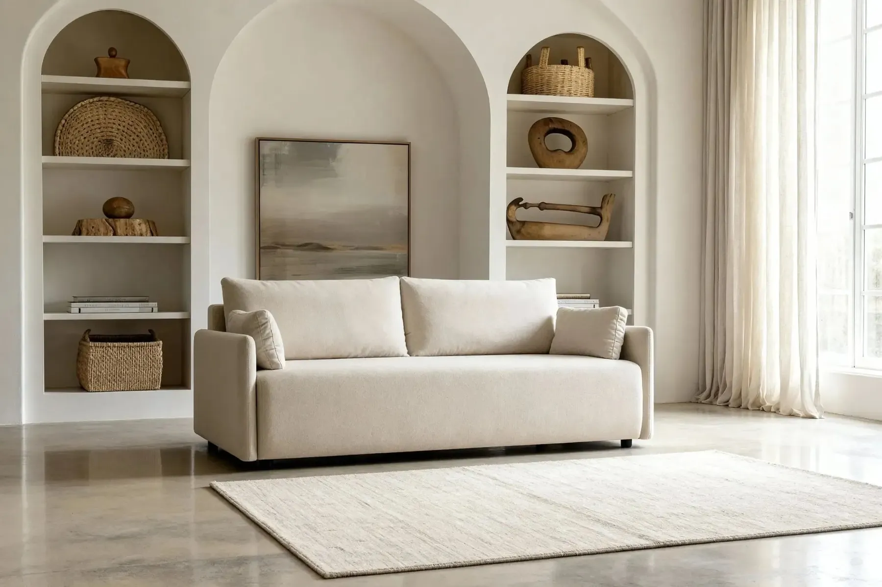 Axelle - Canapé Droit Convertible Tissu Lisse 2 Places - Image 12