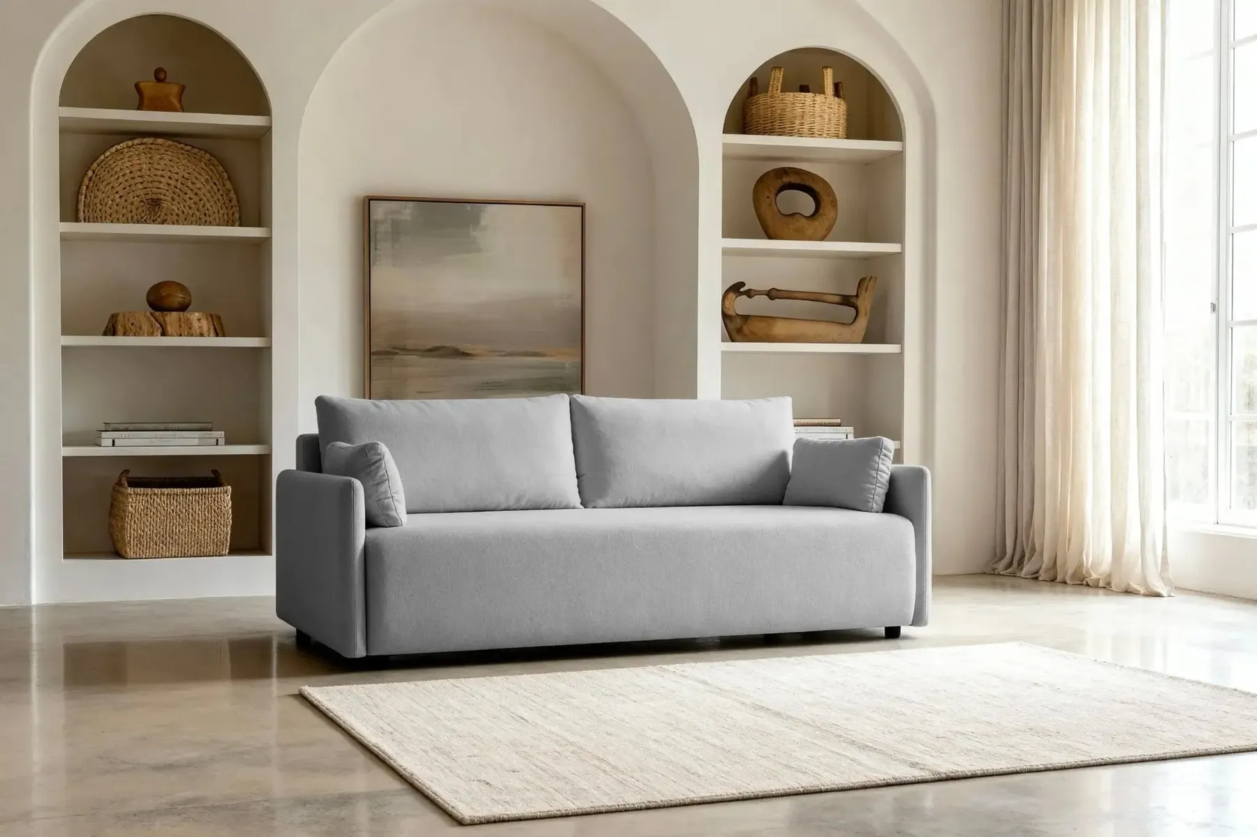 Axelle - Canapé Droit Convertible Tissu Lisse 2 Places - Image 34