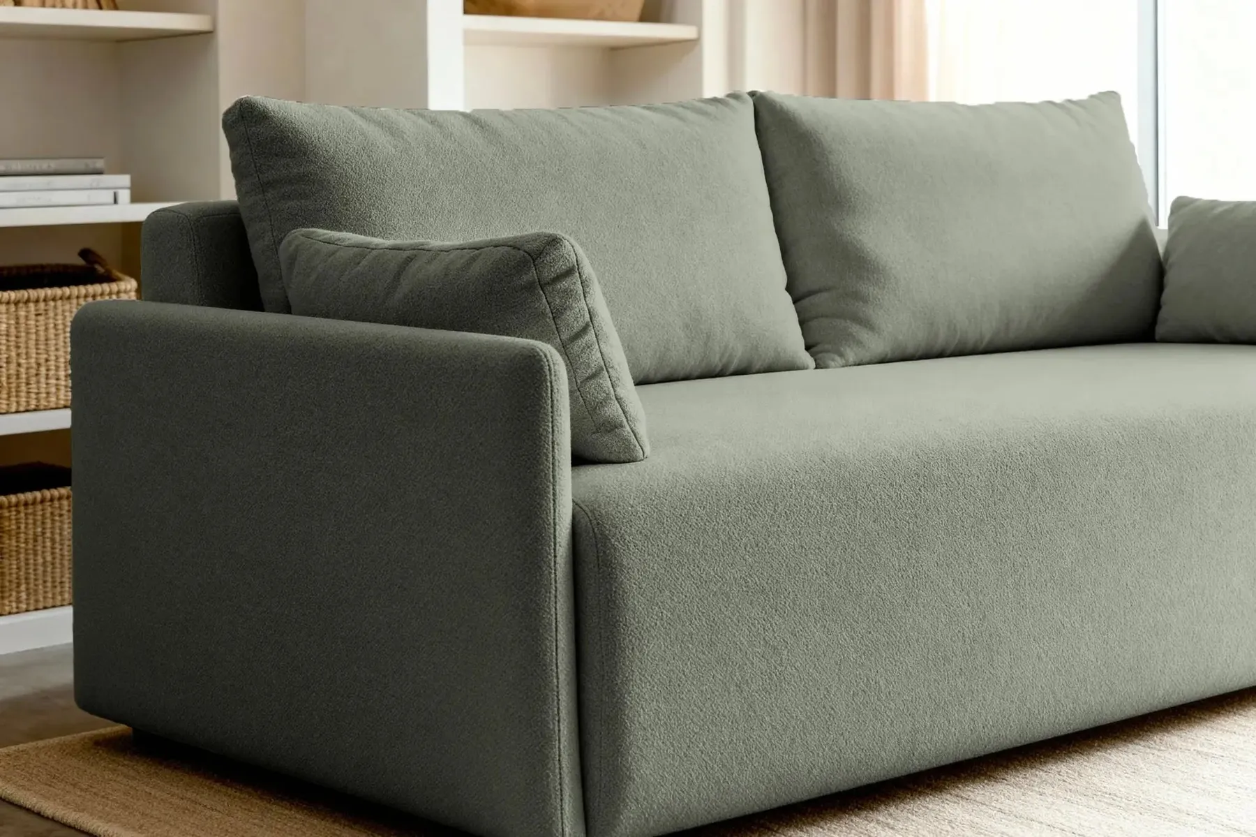 Axelle - Canapé Droit Convertible Tissu Lisse 2 Places - Image 4