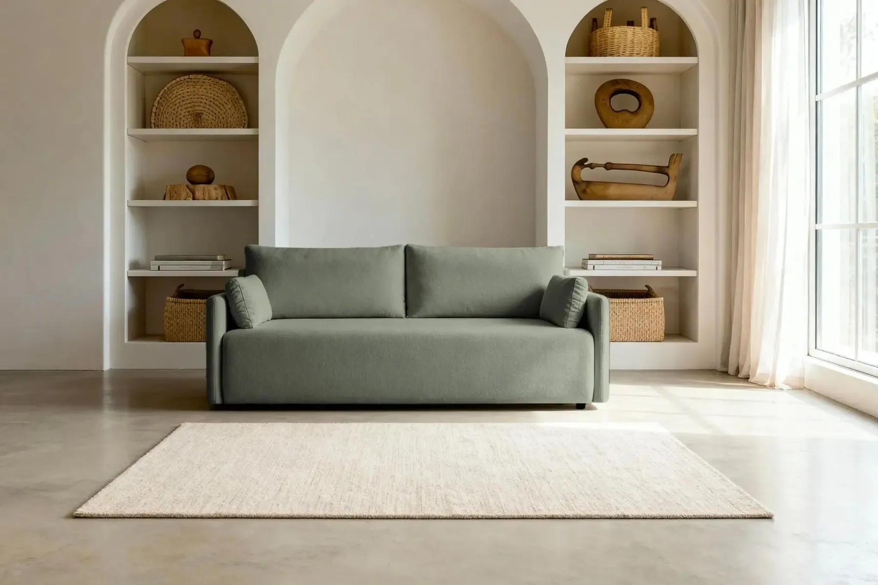 Axelle - Canapé Droit Convertible Tissu Lisse 2 Places - Image 6