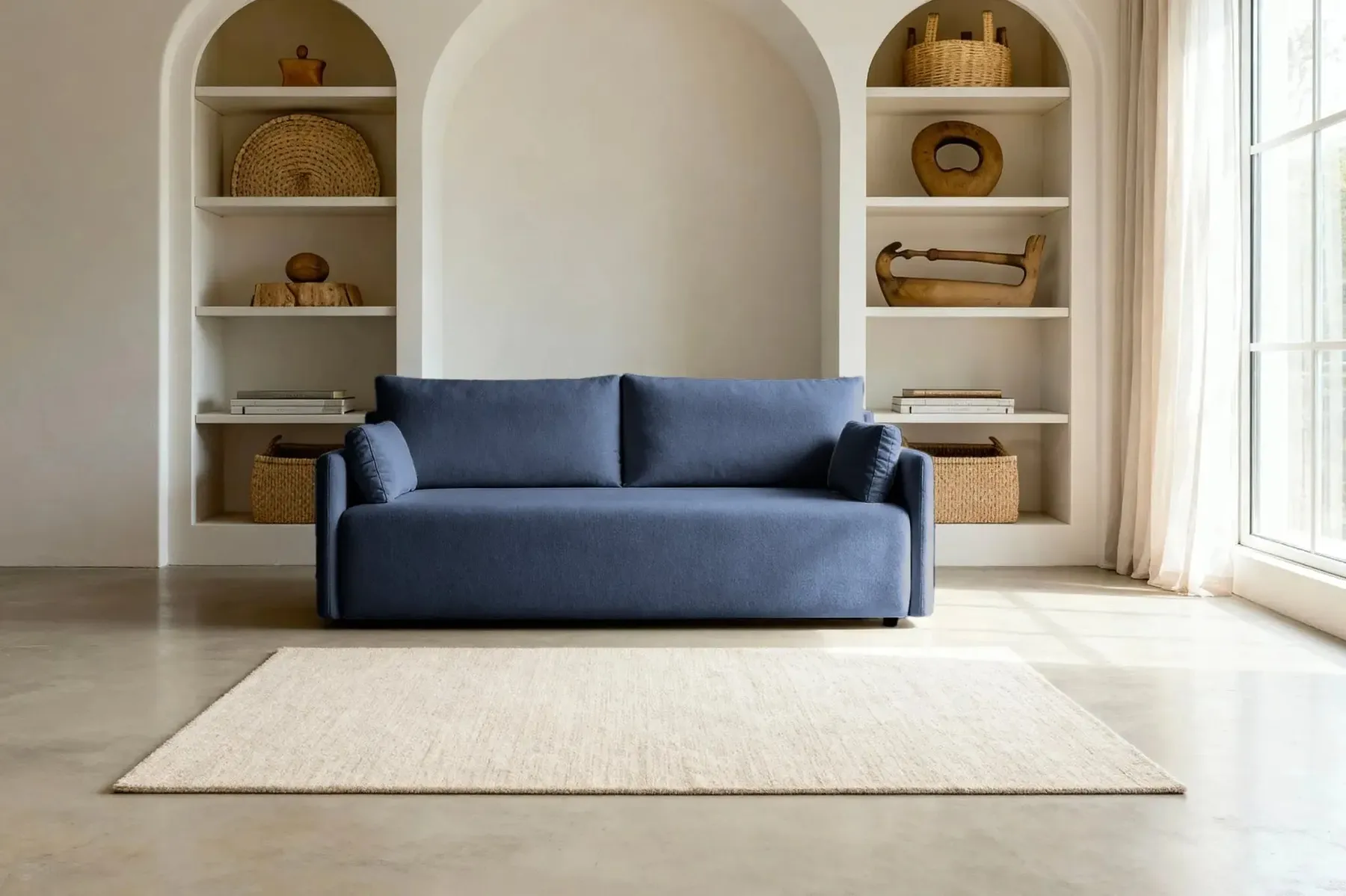 Axelle - Canapé Droit Convertible Tissu Lisse 2 Places - Image 61