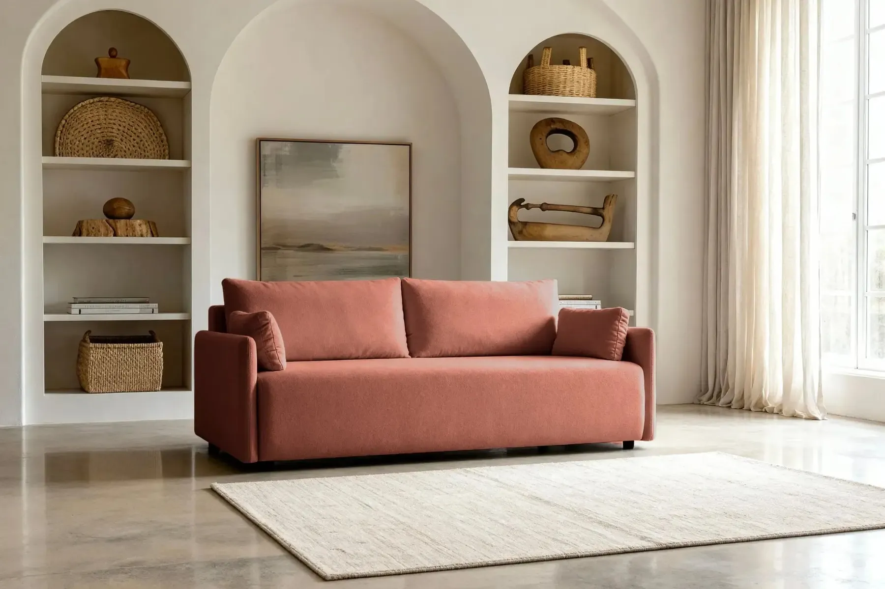 Axelle - Canapé Droit Convertible Tissu Lisse 2 Places - Image 67