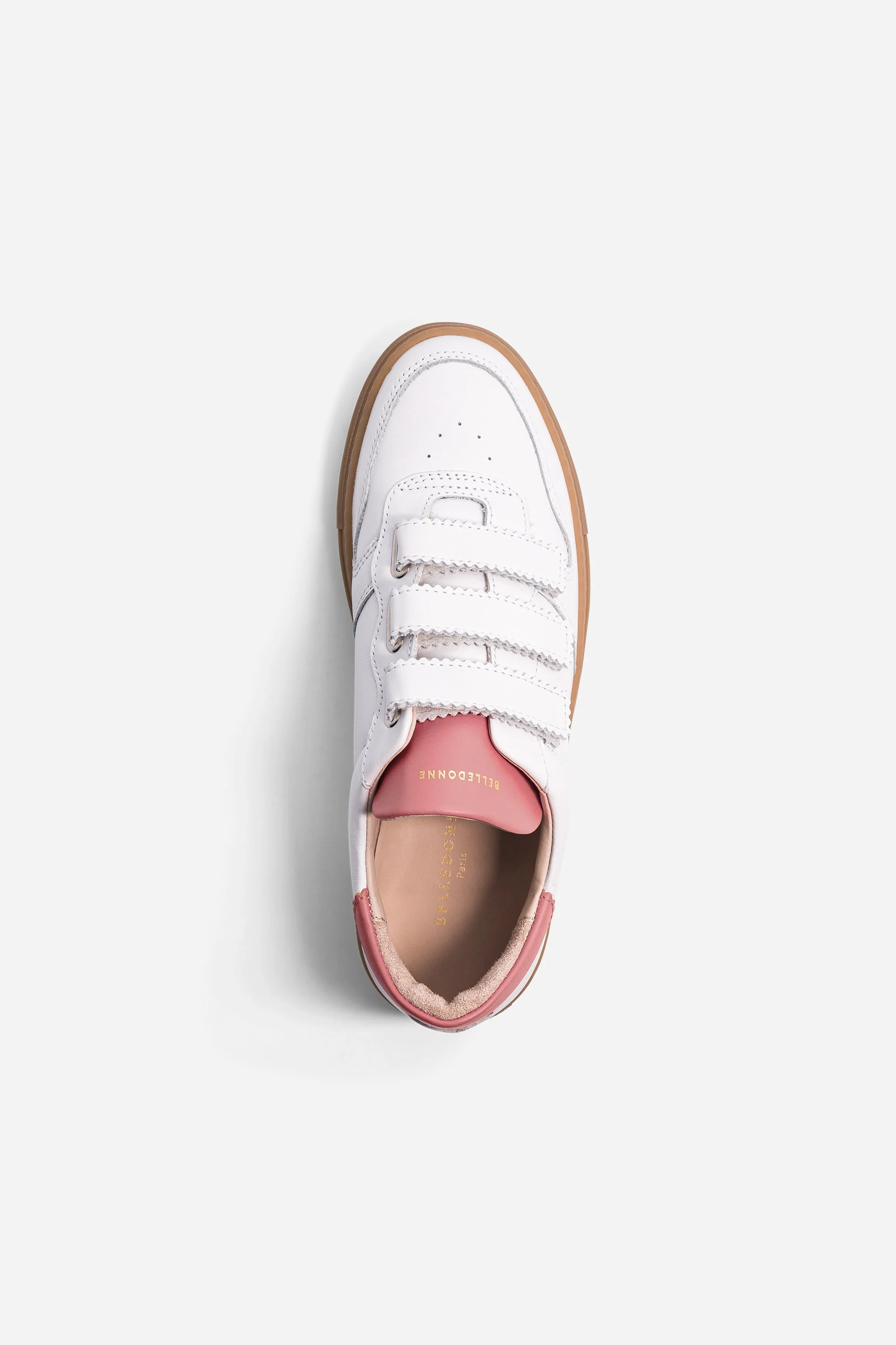 Baskets - B0 Femme Velcro - Gum Sole - White And Pink - Image 2