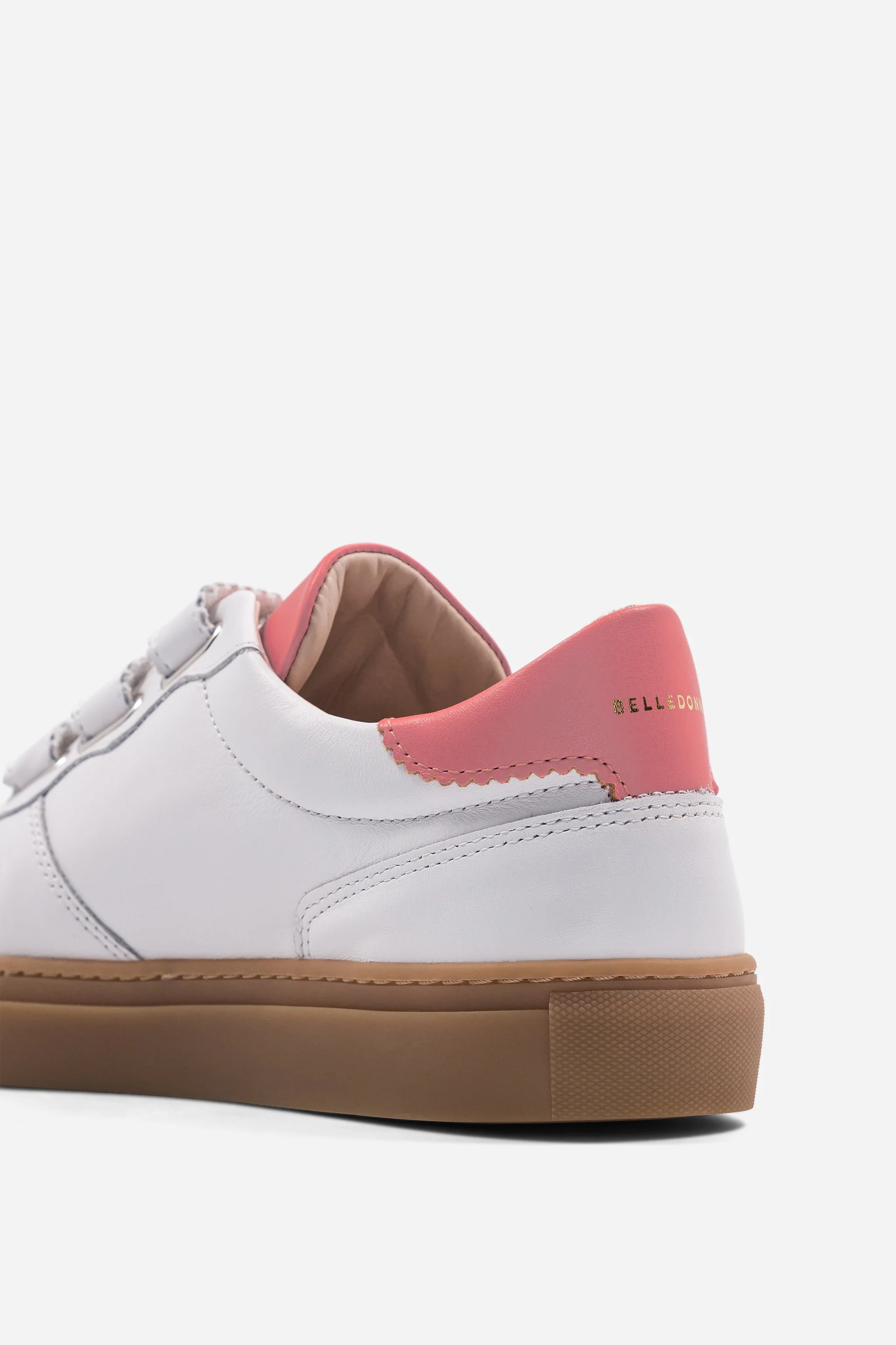 Baskets - B0 Femme Velcro - Gum Sole - White And Pink - Image 3
