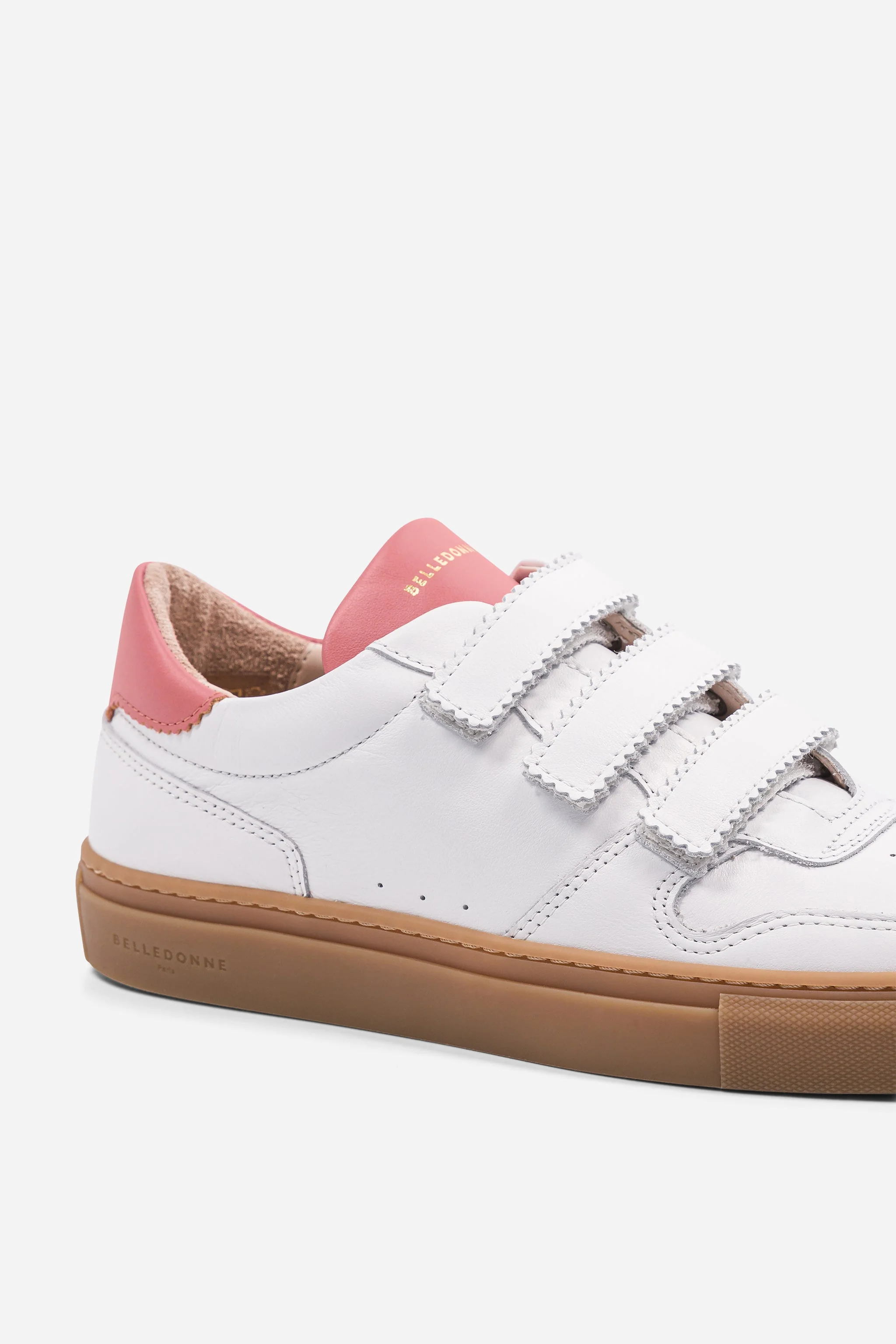 Baskets - B0 Femme Velcro - Gum Sole - White And Pink - Image 4