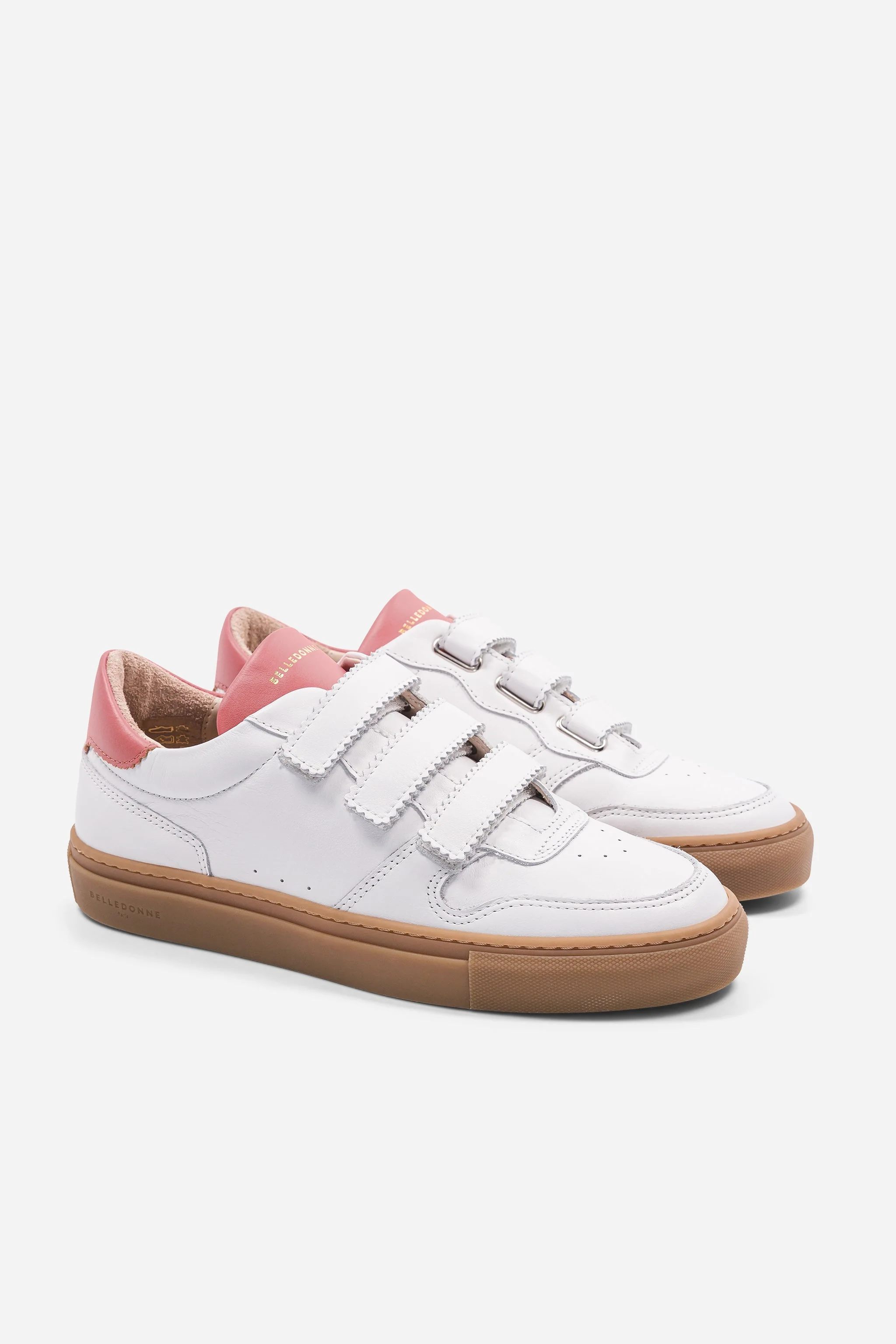 Baskets - B0 Femme Velcro - Gum Sole - White And Pink - Image 5