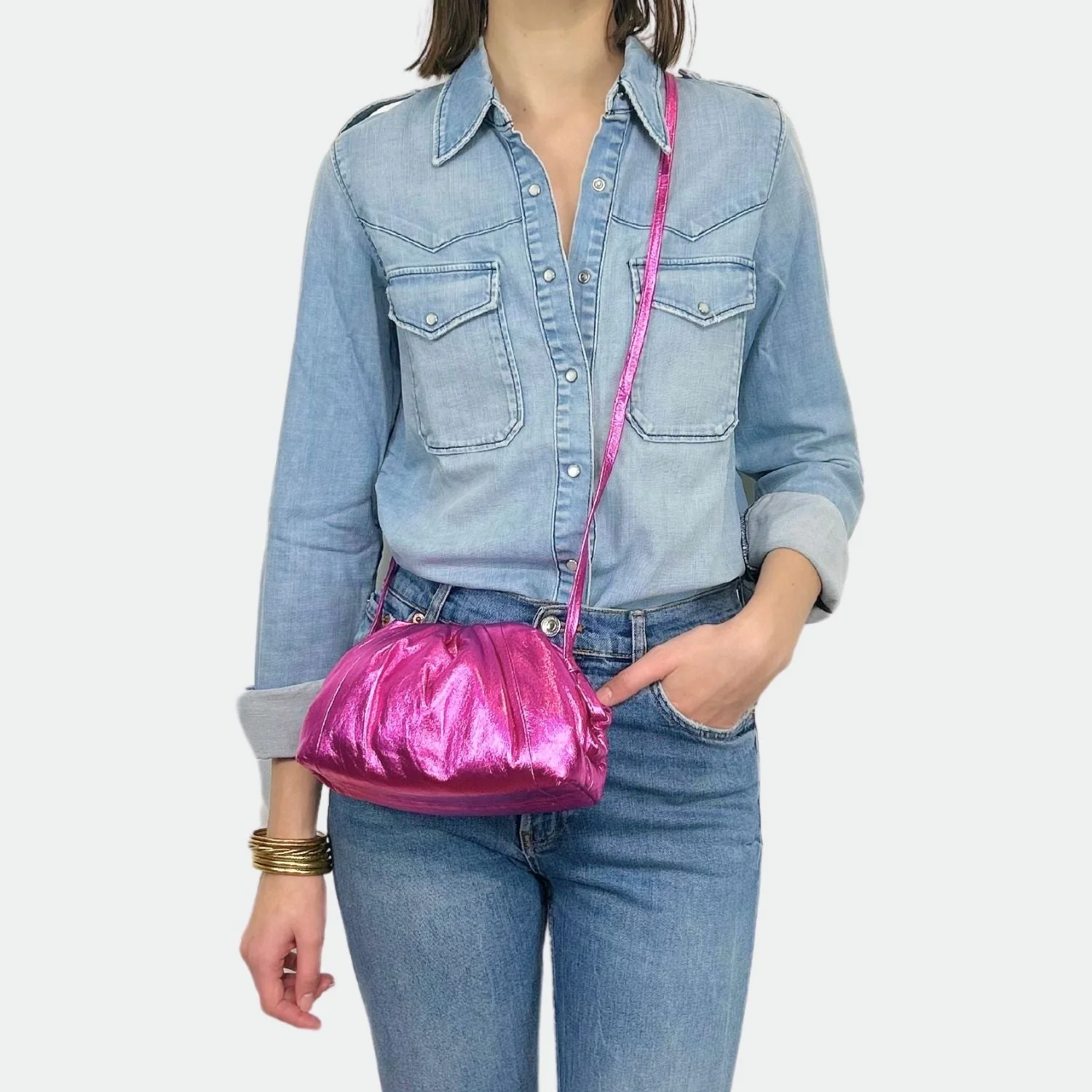 Pochette Cuir - Baby Uniq Shiny - Pink - Image 5