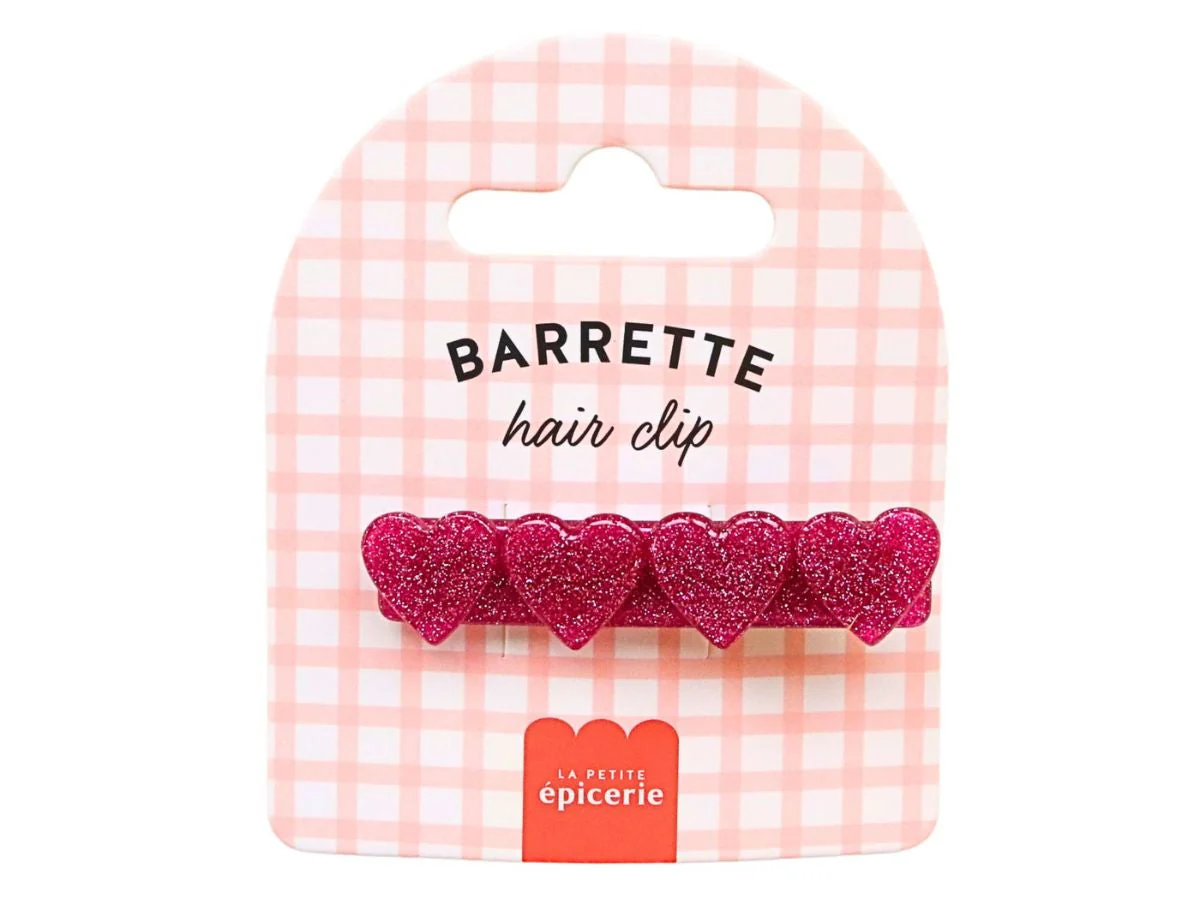 Barrette Cheveux - Coeur Fuchsia - Image 2