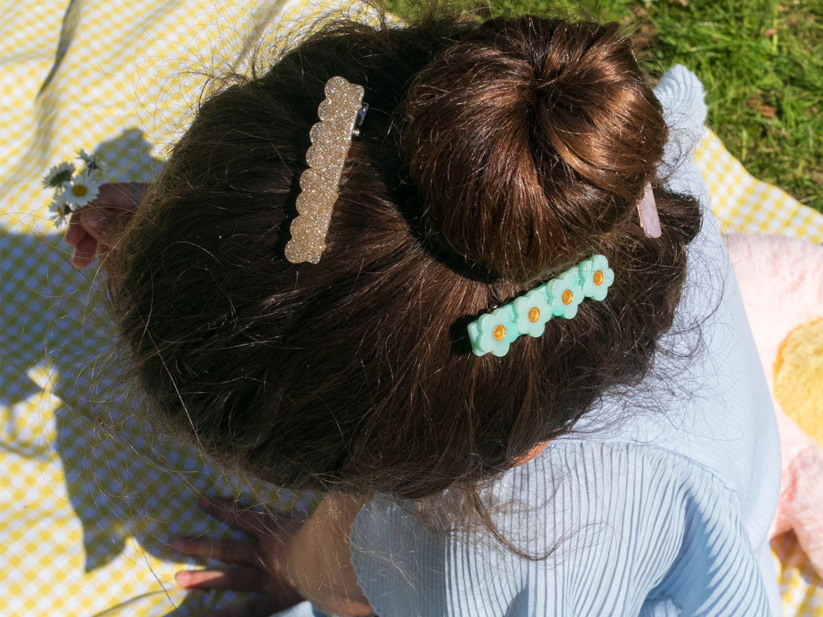 Barrette Cheveux - Fleur Mint - Image 3
